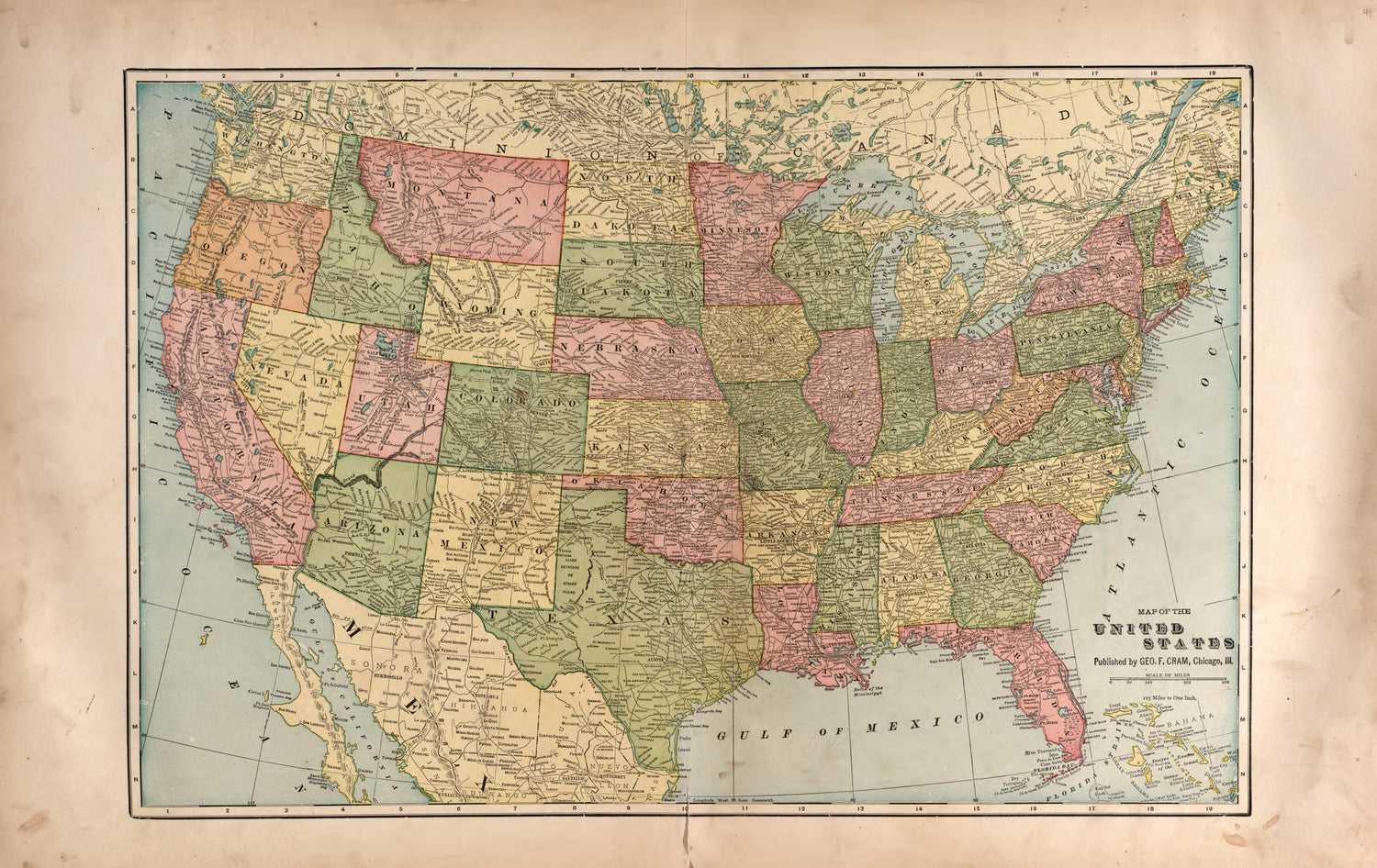 United States from Plat Book of Harper County, Oklahoma : Containing Maps of Villages, Cities and Townships of the County, and of the State, United States and World : Portraits of Representative Citizens and Leading … 1910 by Relic Map Company