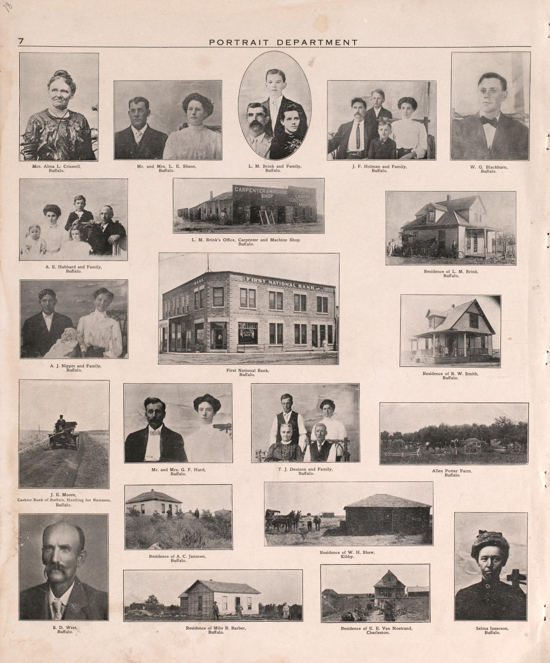 Portrait Section 3, P. 8 from Plat Book of Harper County, Oklahoma : Containing Maps of Villages, Cities and Townships of the County, and of the State, United States and World : Portraits of Representative Citizens and Leading … 1910 by Relic Map Company