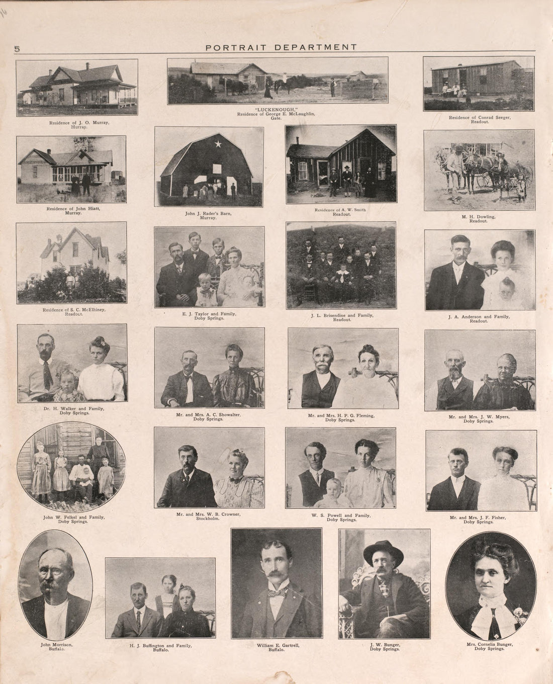 Portrait Section 3, P. 6 from Plat Book of Harper County, Oklahoma : Containing Maps of Villages, Cities and Townships of the County, and of the State, United States and World : Portraits of Representative Citizens and Leading … 1910 by Relic Map Company