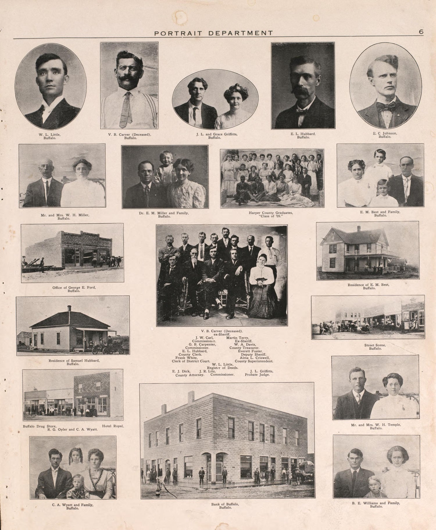 Portrait Section 3, P. 7 from Plat Book of Harper County, Oklahoma : Containing Maps of Villages, Cities and Townships of the County, and of the State, United States and World : Portraits of Representative Citizens and Leading … 1910 by Relic Map Company