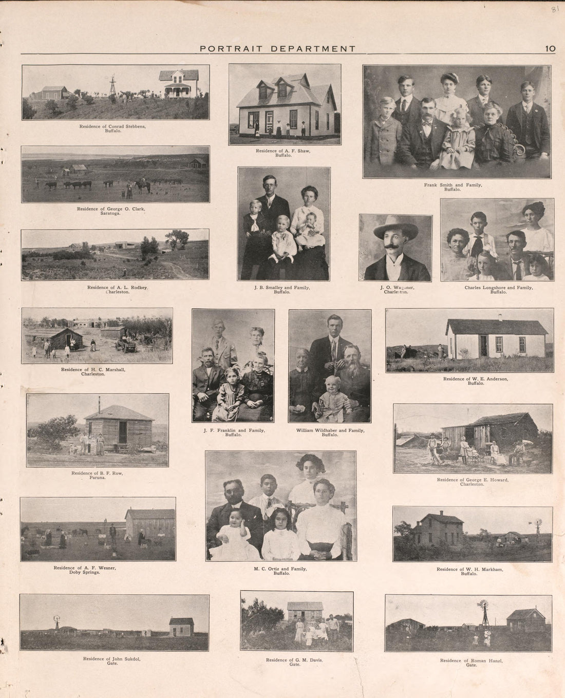 Portrait Section 3, P. 11 from Plat Book of Harper County, Oklahoma : Containing Maps of Villages, Cities and Townships of the County, and of the State, United States and World : Portraits of Representative Citizens and Leading … 1910 by Relic Map Company