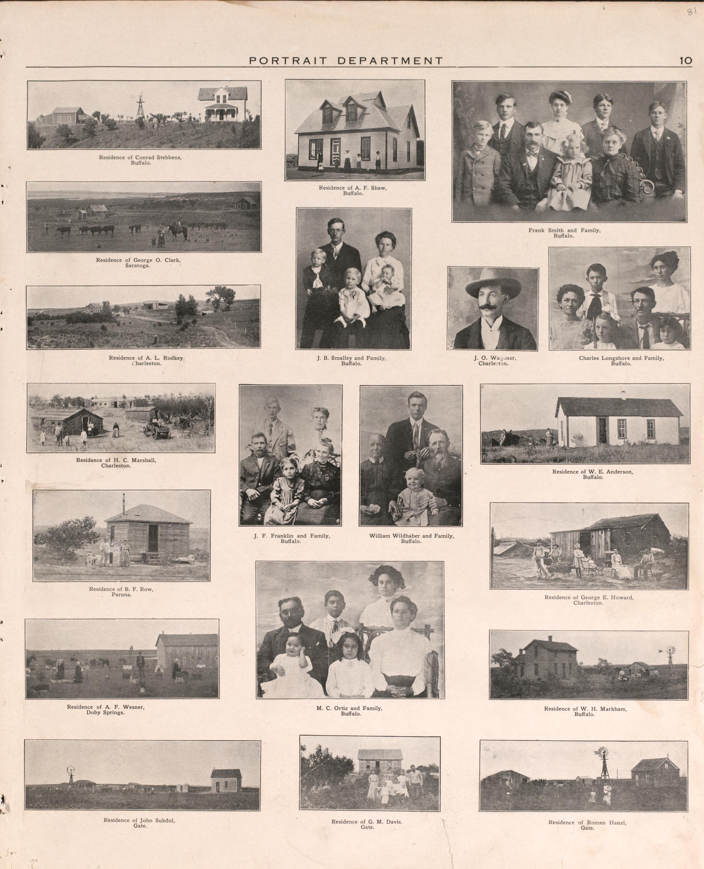 Portrait Section 3, P. 11 from Plat Book of Harper County, Oklahoma : Containing Maps of Villages, Cities and Townships of the County, and of the State, United States and World : Portraits of Representative Citizens and Leading … 1910 by Relic Map Company