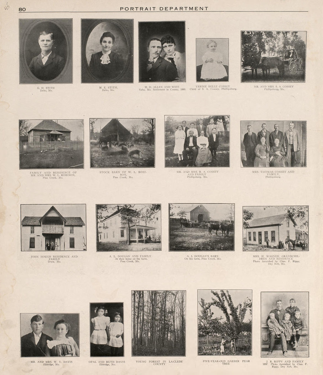 Portrait Department (continued) from Plat Book of La Clede County, Missouri : Containing Maps of Villages, Cities and Townships of the County, and of the State, United States and World : Also Portraits of Representative Citizens, … 1912 by Relic Map Company