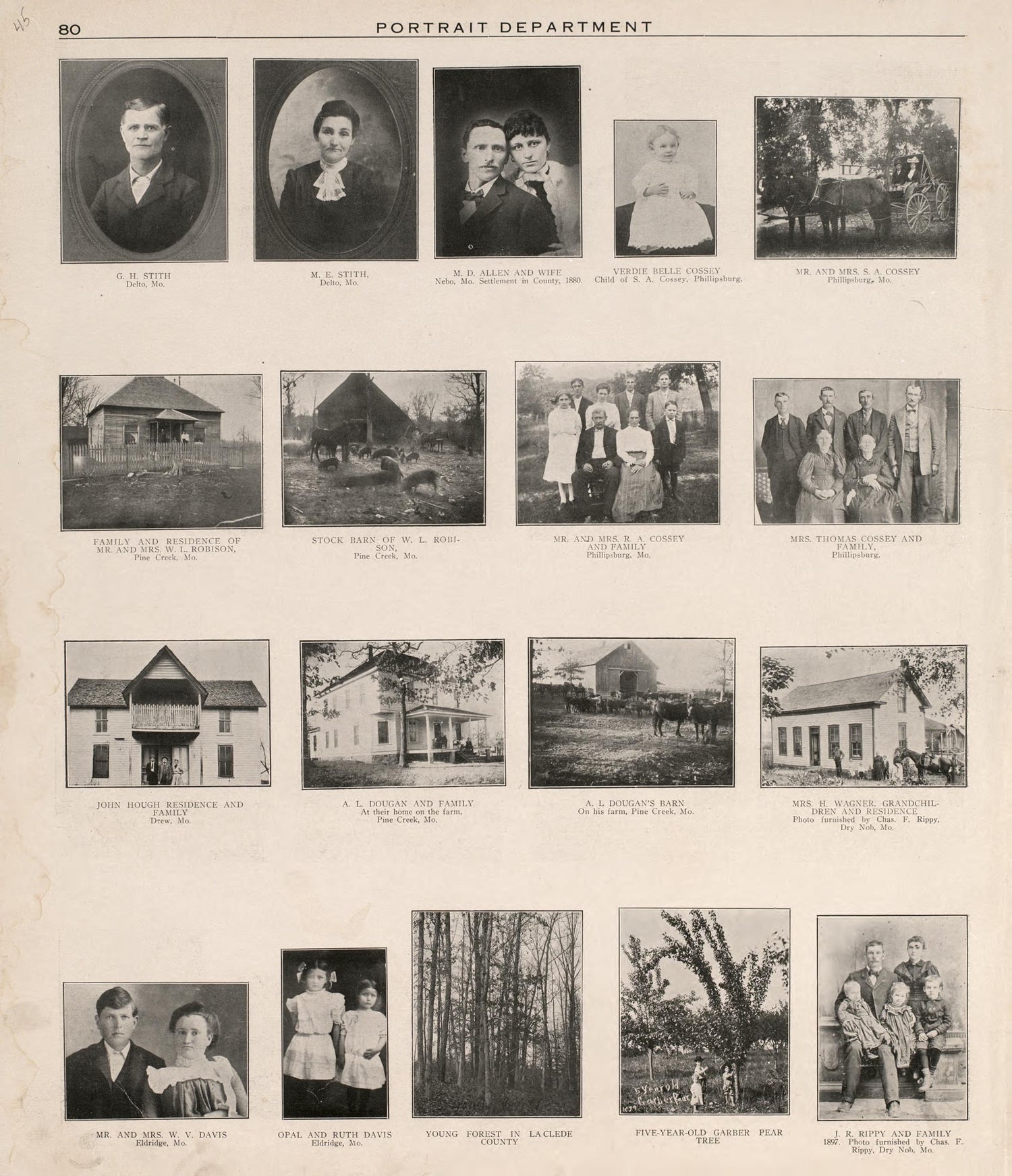 Portrait Department (continued) from Plat Book of La Clede County, Missouri : Containing Maps of Villages, Cities and Townships of the County, and of the State, United States and World : Also Portraits of Representative Citizens, … 1912 by Relic Map Company