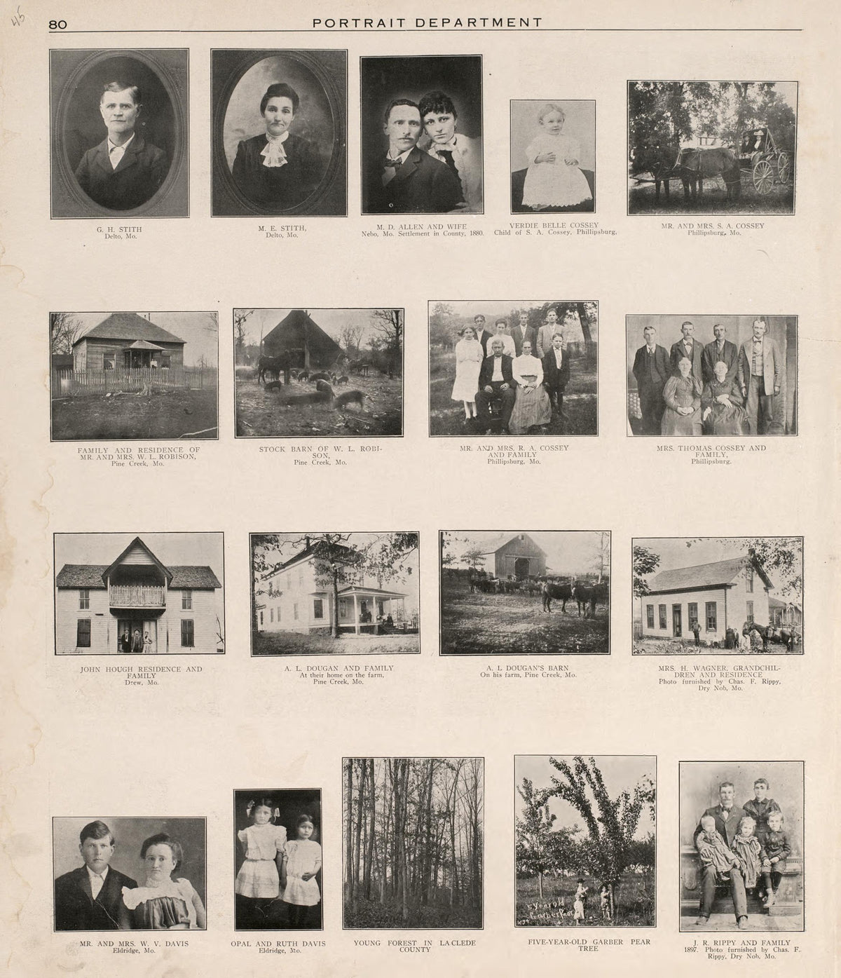Portrait Department (continued) from Plat Book of La Clede County, Missouri : Containing Maps of Villages, Cities and Townships of the County, and of the State, United States and World : Also Portraits of Representative Citizens, … 1912 by Relic Map Company