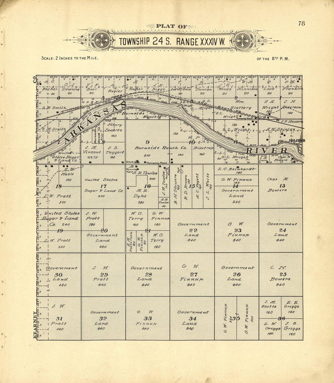 This old map of Finney County, Kansas,  was created by Western Publishing Co. (Ashland, Kan.) in 1911