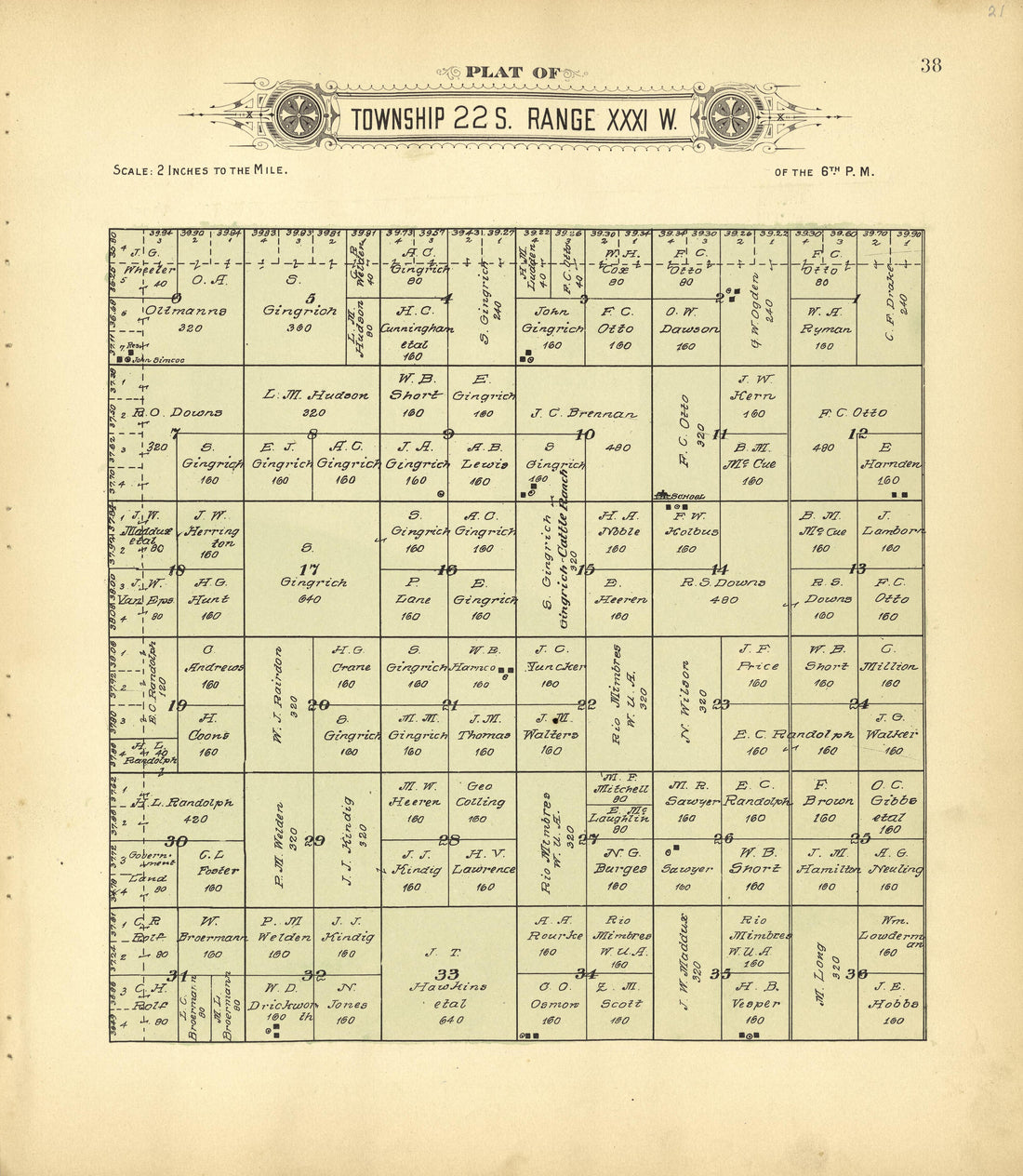 This old map of Finney County, Kansas,  was created by Western Publishing Co. (Ashland, Kan.) in 1911