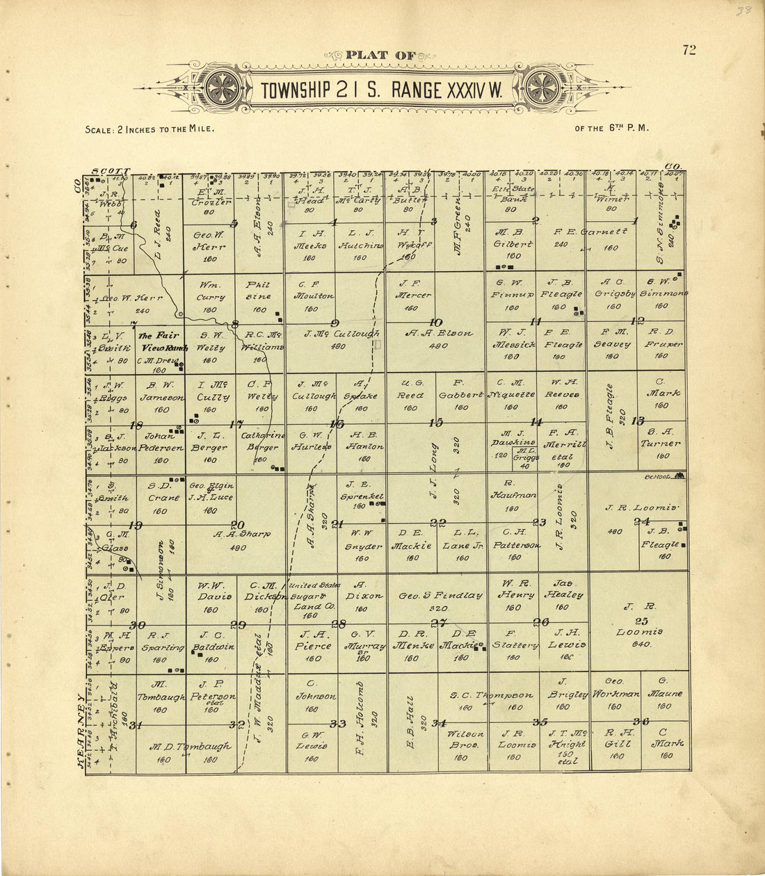 This old map of Finney County, Kansas,  was created by Western Publishing Co. (Ashland, Kan.) in 1911