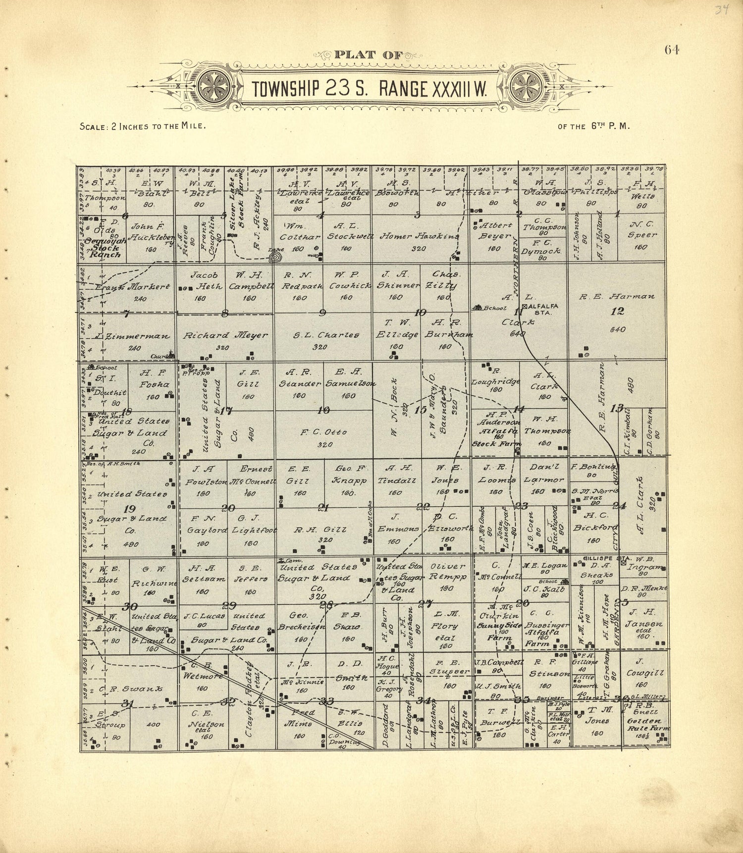 This old map of Finney County, Kansas,  was created by Western Publishing Co. (Ashland, Kan.) in 1911