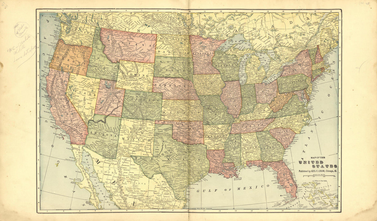Map of the United States from Plat Book of Finney County, Kansas : Containing Maps of Villages, Cities and Townships of the County, and of the State, United States and World : Also Portraits of Representative Citizens, Old … 1911 by Relic Map Company