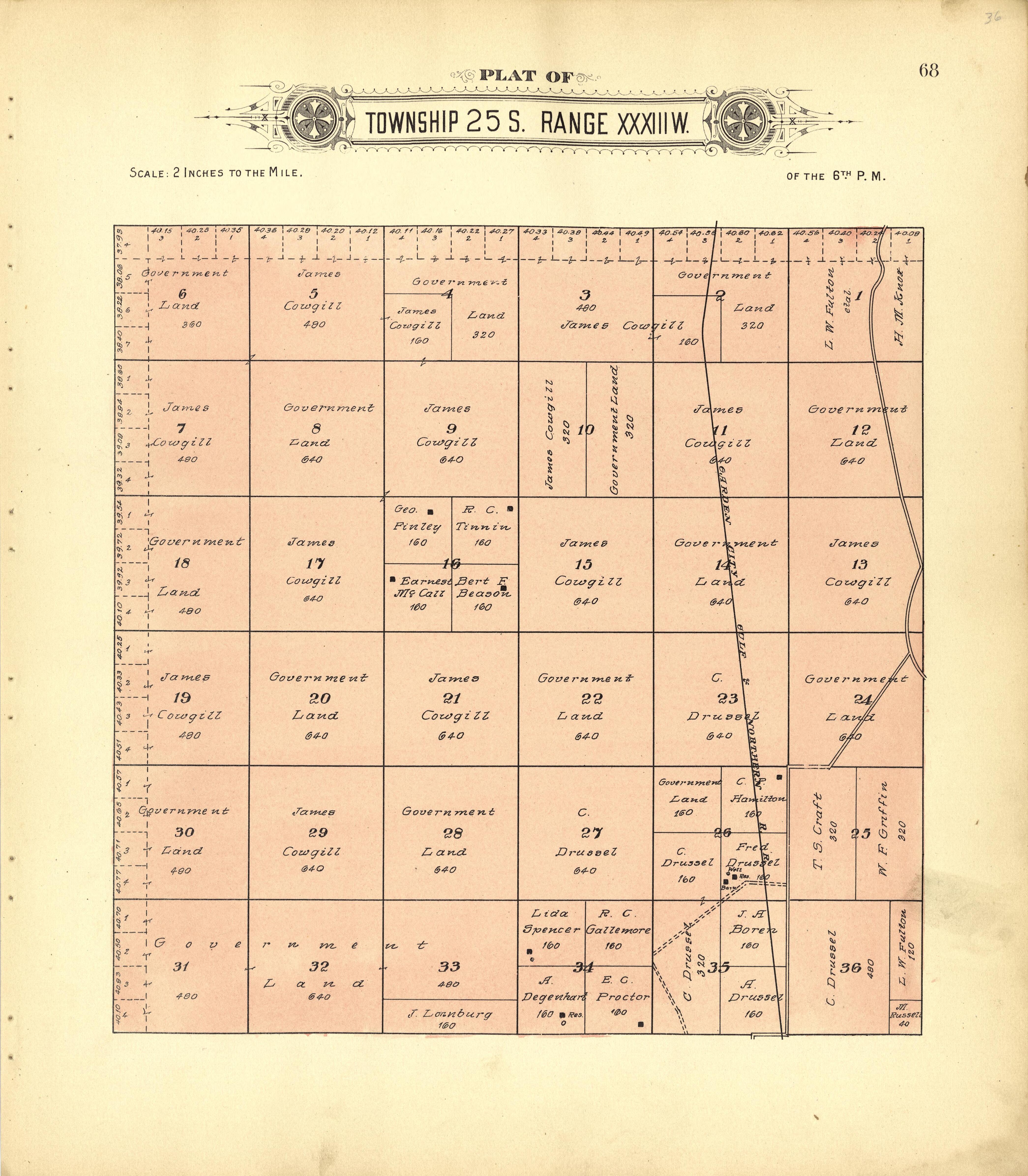This old map of Finney County, Kansas,  was created by Western Publishing Co. (Ashland, Kan.) in 1911