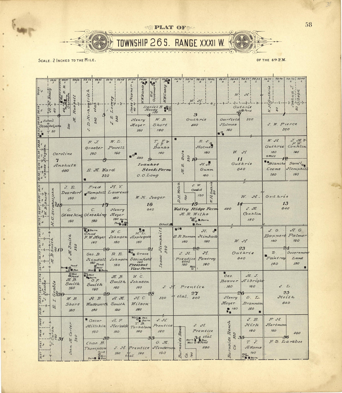 This old map of Finney County, Kansas,  was created by Western Publishing Co. (Ashland, Kan.) in 1911