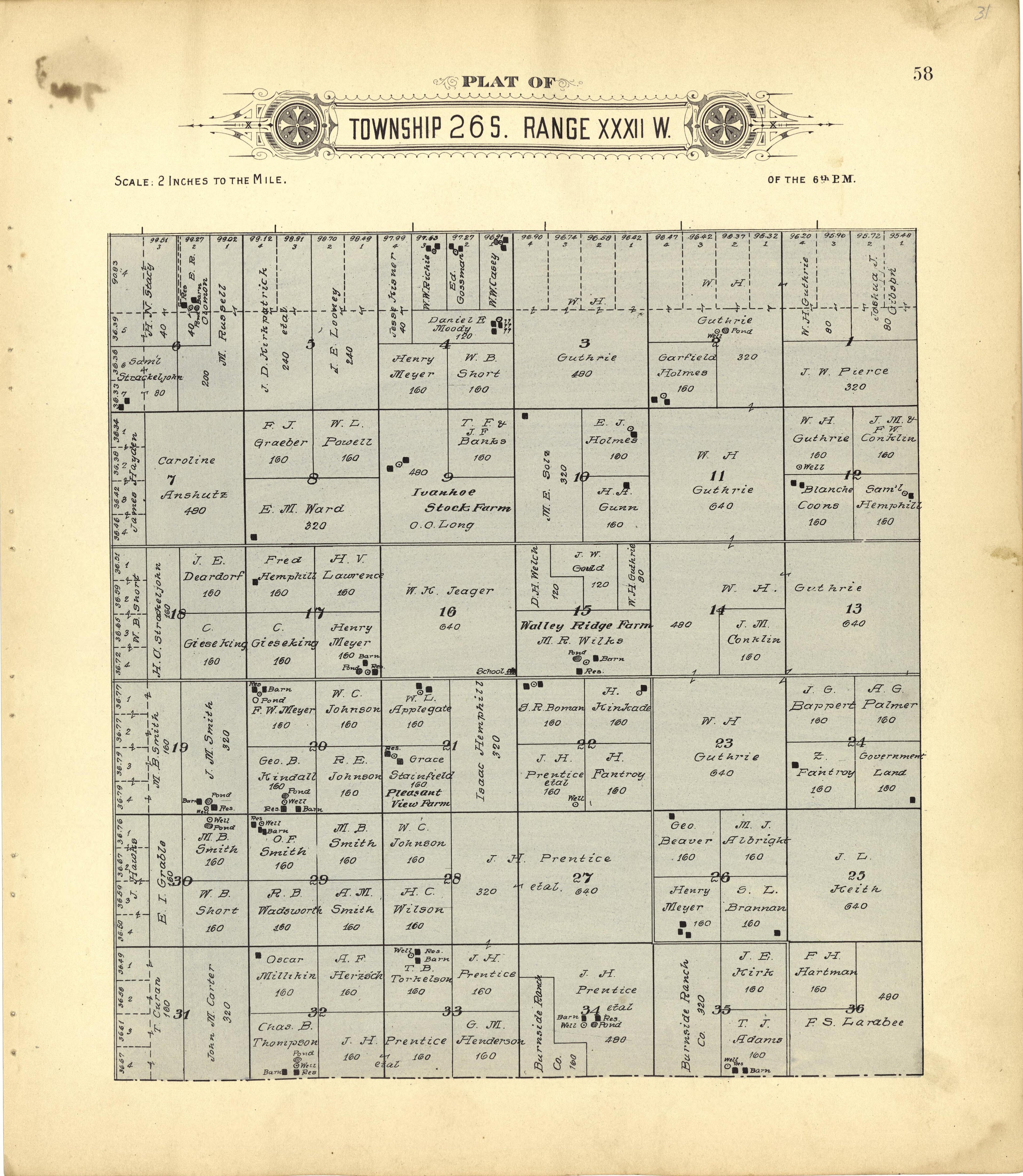 This old map of Finney County, Kansas,  was created by Western Publishing Co. (Ashland, Kan.) in 1911