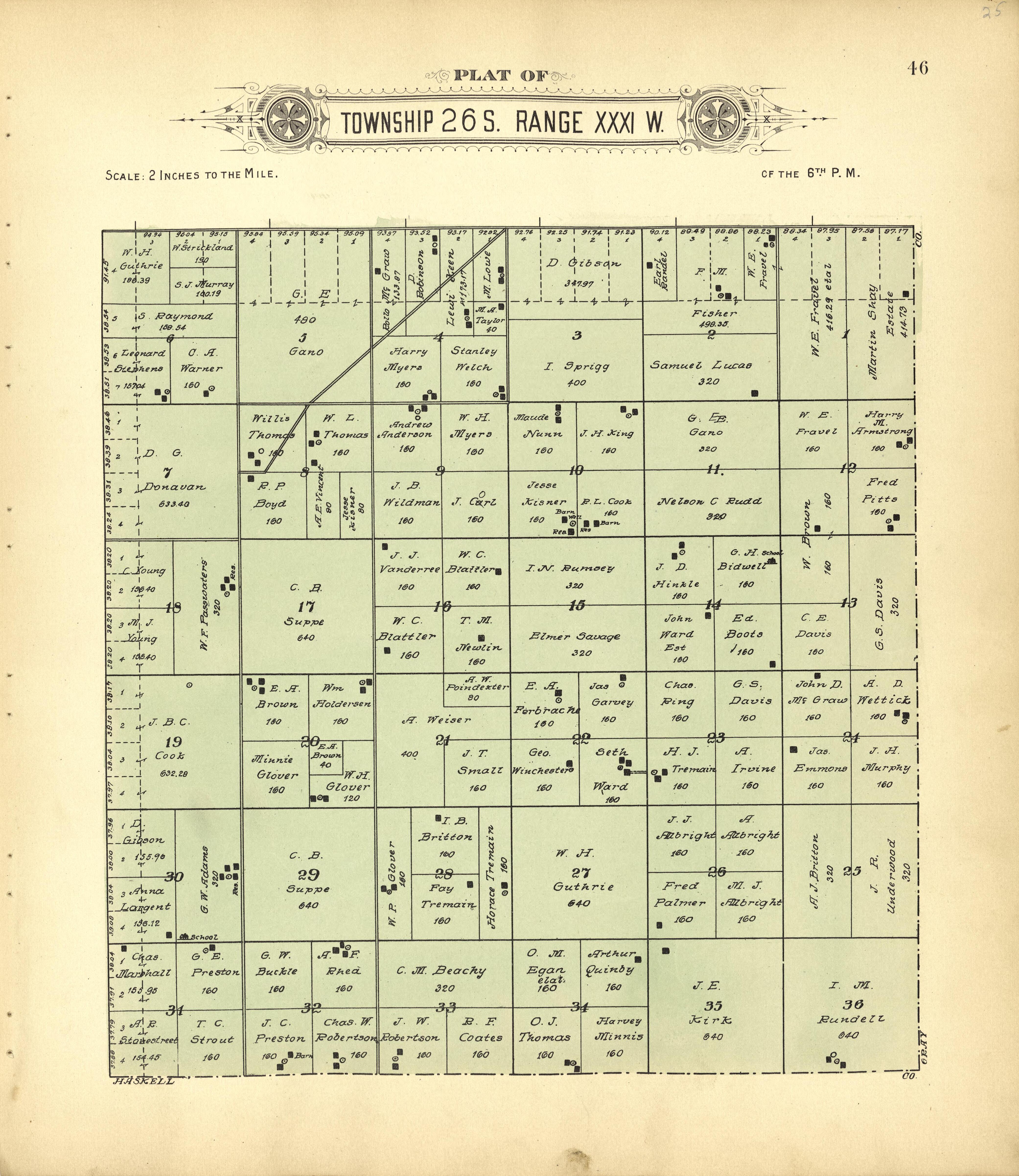 This old map of Finney County, Kansas,  was created by Western Publishing Co. (Ashland, Kan.) in 1911