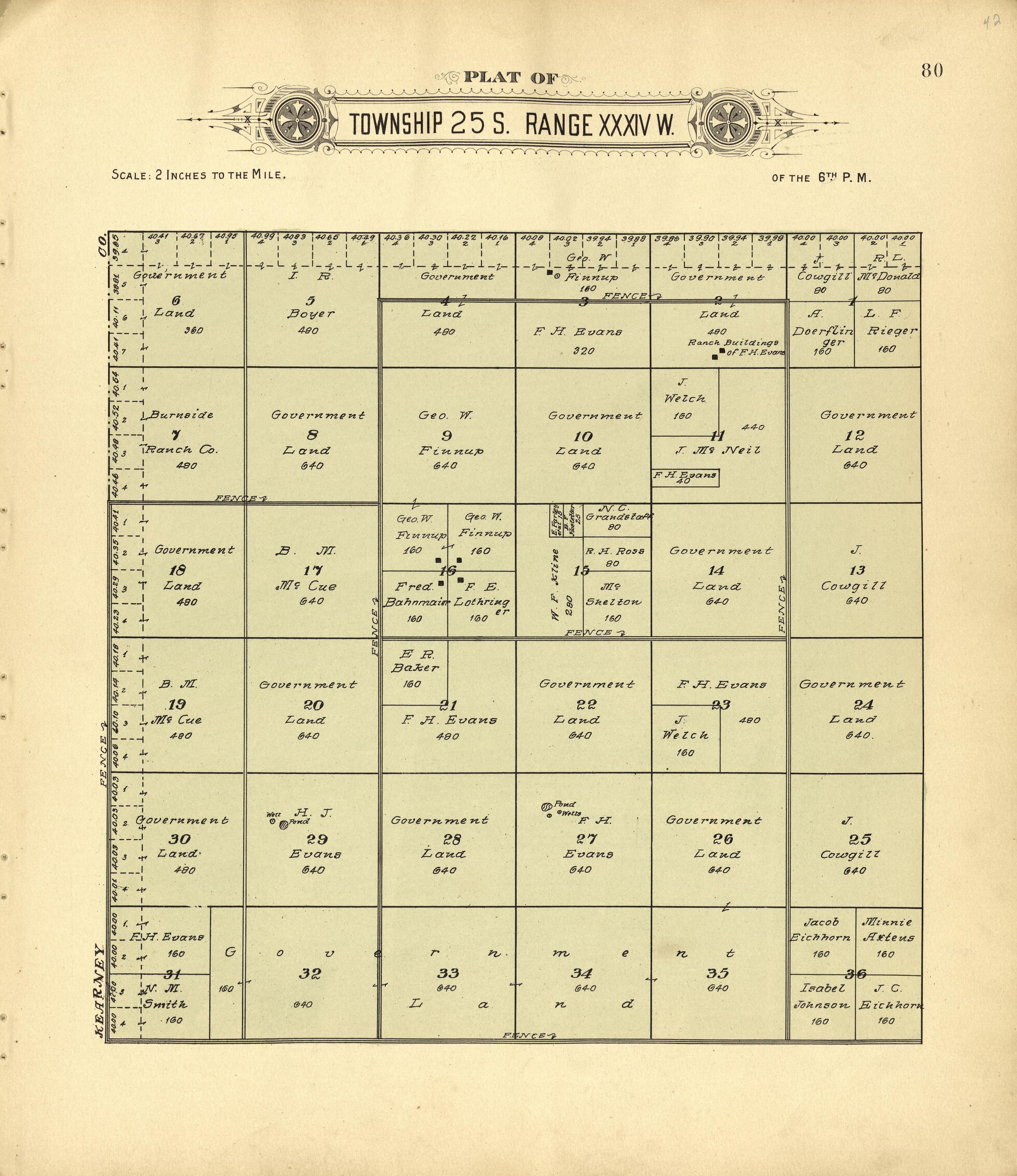 This old map of Finney County, Kansas,  was created by Western Publishing Co. (Ashland, Kan.) in 1911