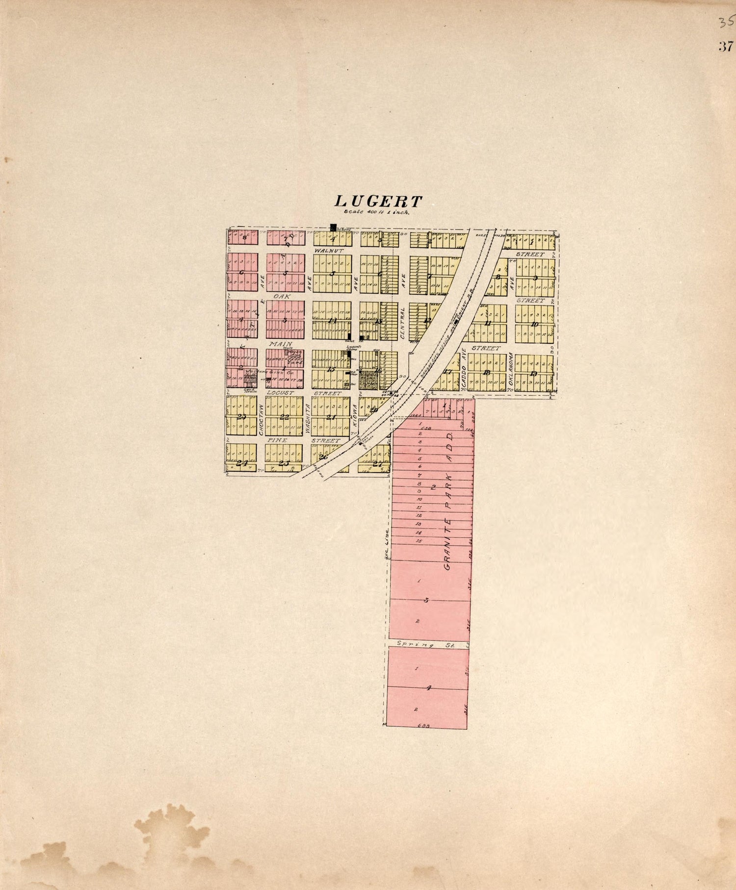 Lugert from Plat Book of Kiowa County, Oklahoma : Containing Maps of Villages, Cities and Townships of the County and of the State, United States and World : Also Portraits of Representative Citizens, Old … 1913 by Relic Map Company