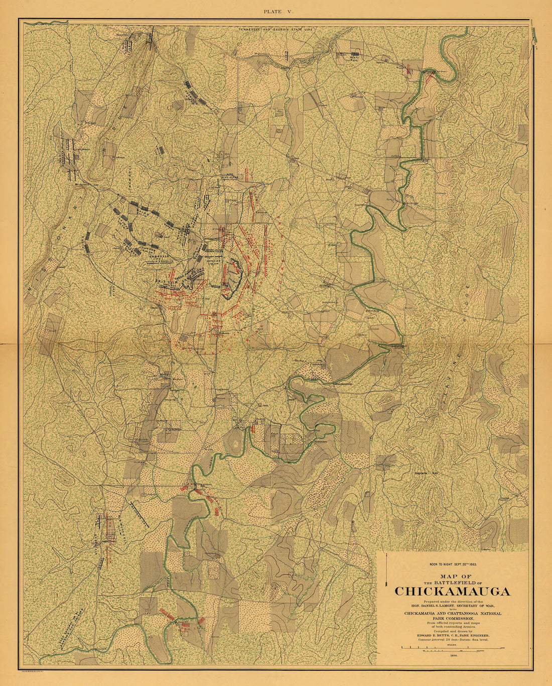 This old map of Chattanooga, Chickamauga, Georgia, Tennessee,  was created by United States. Chickamauga and Chattanooga National Park Commission in 1896