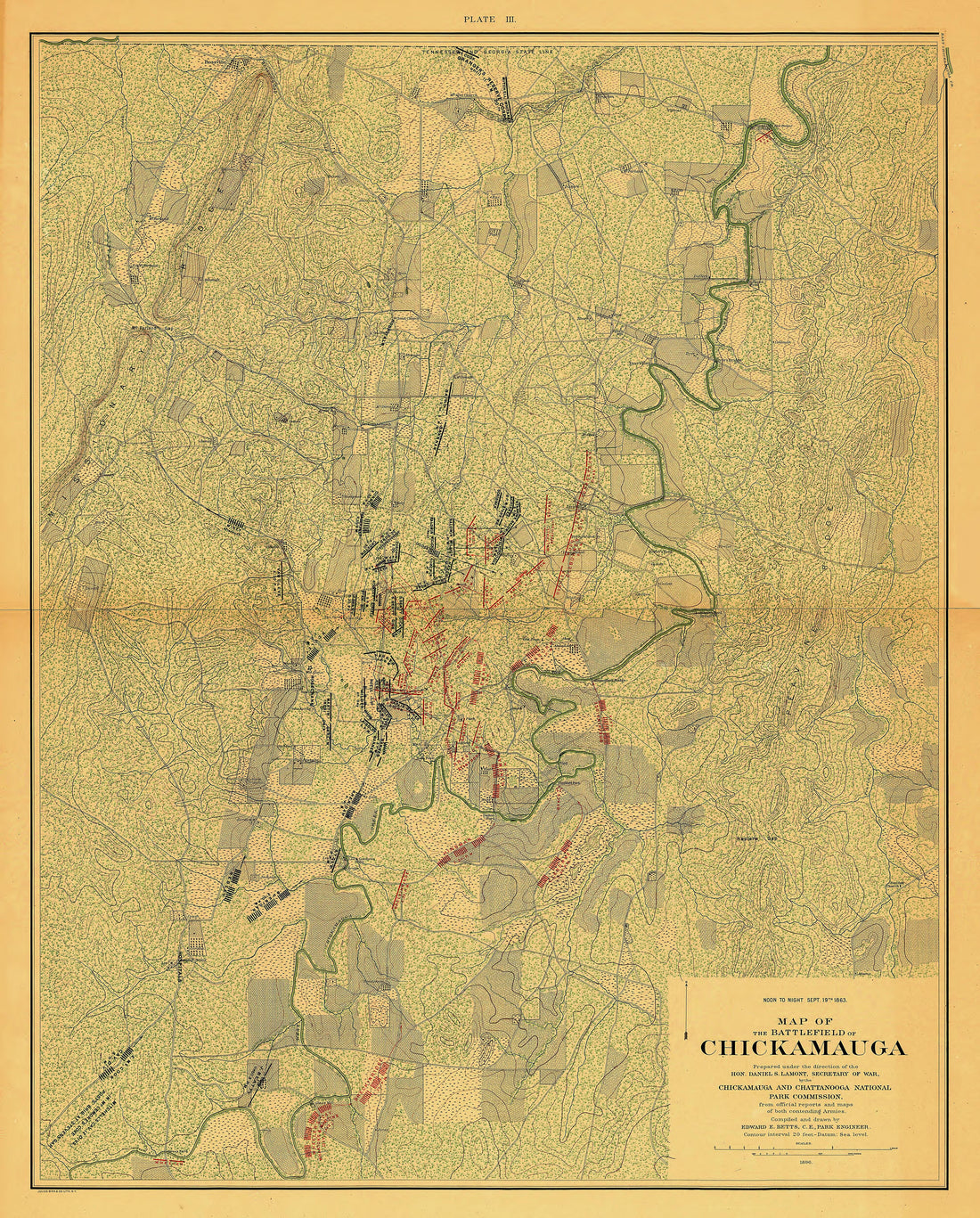 This old map of Chattanooga, Chickamauga, Georgia, Tennessee,  was created by United States. Chickamauga and Chattanooga National Park Commission in 1896