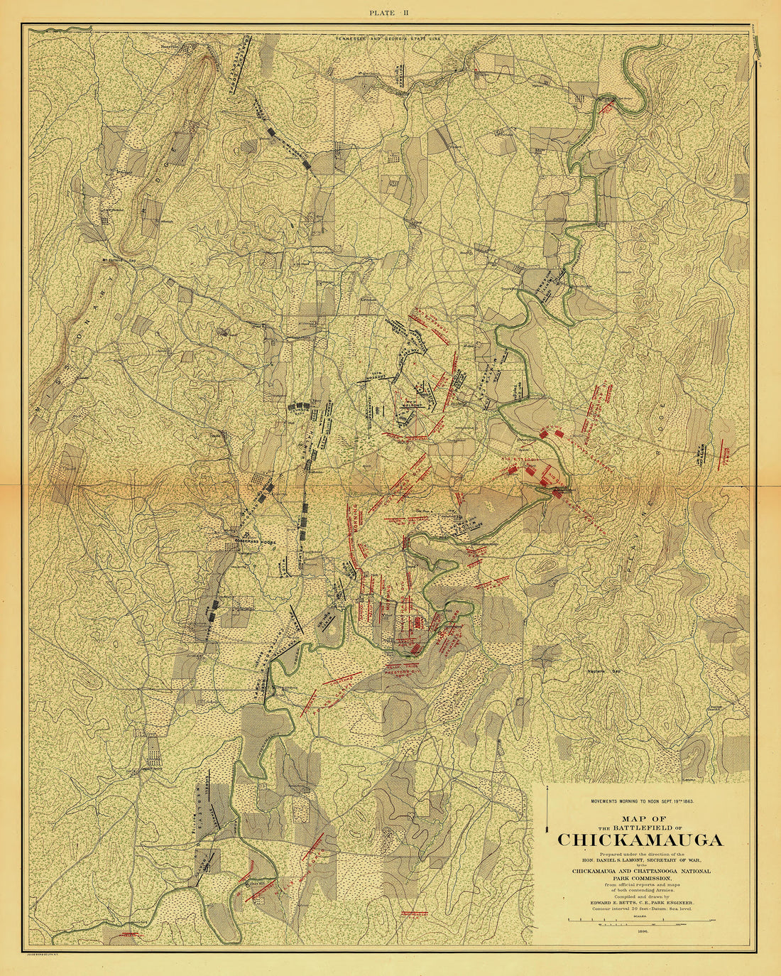 This old map of Chattanooga, Chickamauga, Georgia, Tennessee,  was created by United States. Chickamauga and Chattanooga National Park Commission in 1896