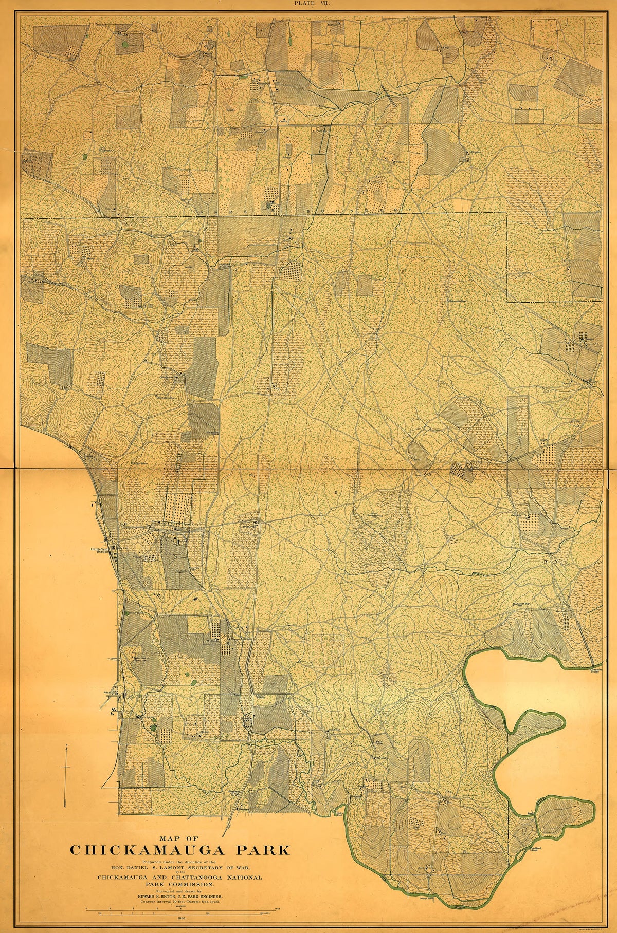Map of Chickamauga Park from Atlas of the Battlefields of Chickamauga, Chattanooga and Vicinity 1896 by Relic Map Company