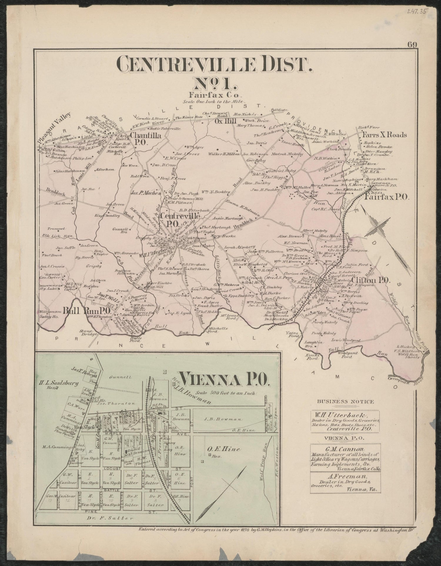 Image 48 of Atlas of Fifteen Miles Around Washington, Including the Counties of Fairfax and Alexandria, Virginia (maps Only) from Atlas of Fifteen Miles Around Washington, Including the Counties of Fairfax and Alexandria, Virginia 1879 by Relic Map Company