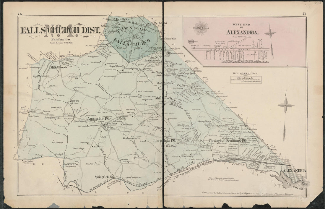 Image 51 of Atlas of Fifteen Miles Around Washington, Including the Counties of Fairfax and Alexandria, Virginia (maps Only) from Atlas of Fifteen Miles Around Washington, Including the Counties of Fairfax and Alexandria, Virginia 1879 by Relic Map Company
