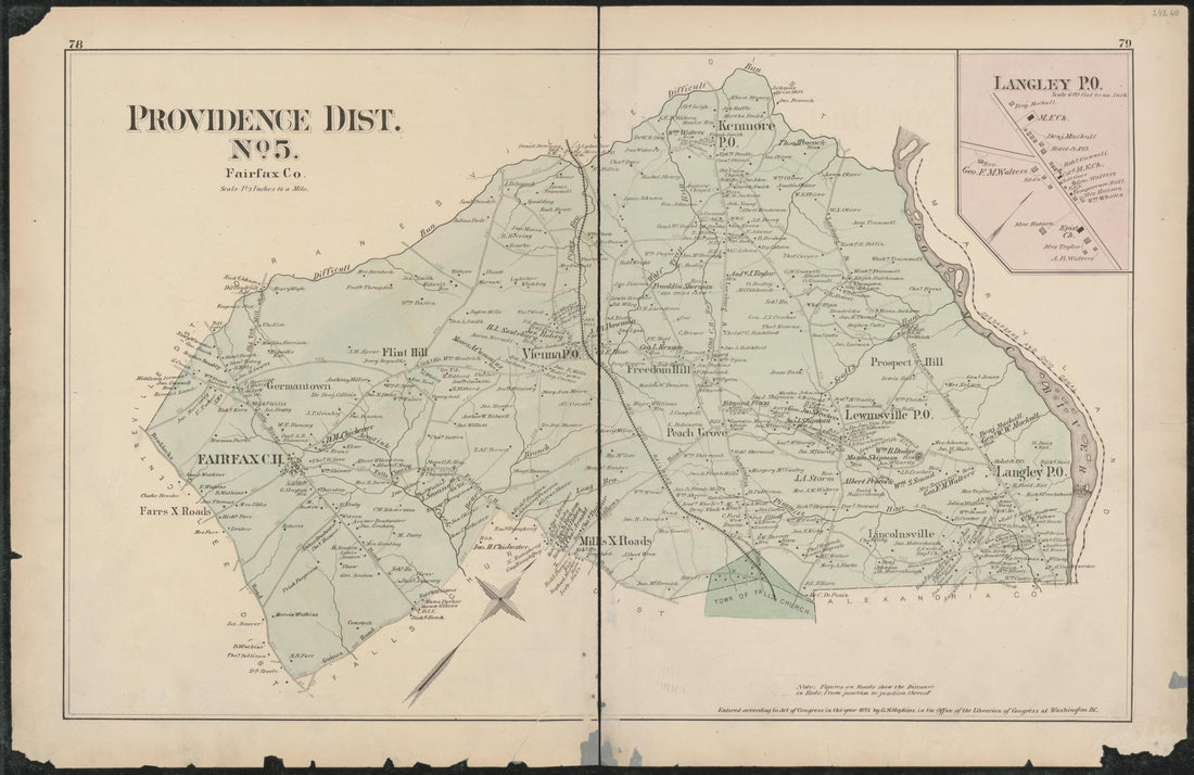 Image 54 of Atlas of Fifteen Miles Around Washington, Including the Counties of Fairfax and Alexandria, Virginia (maps Only) from Atlas of Fifteen Miles Around Washington, Including the Counties of Fairfax and Alexandria, Virginia 1879 by Relic Map Company