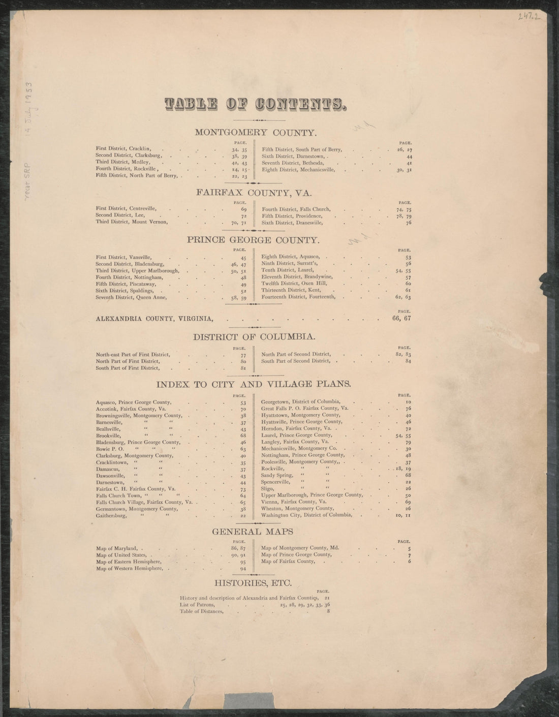 Image 2 of Atlas of Fifteen Miles Around Washington, Including the Counties of Fairfax and Alexandria, Virginia (maps Only) from Atlas of Fifteen Miles Around Washington, Including the Counties of Fairfax and Alexandria, Virginia 1879 by Relic Map Company