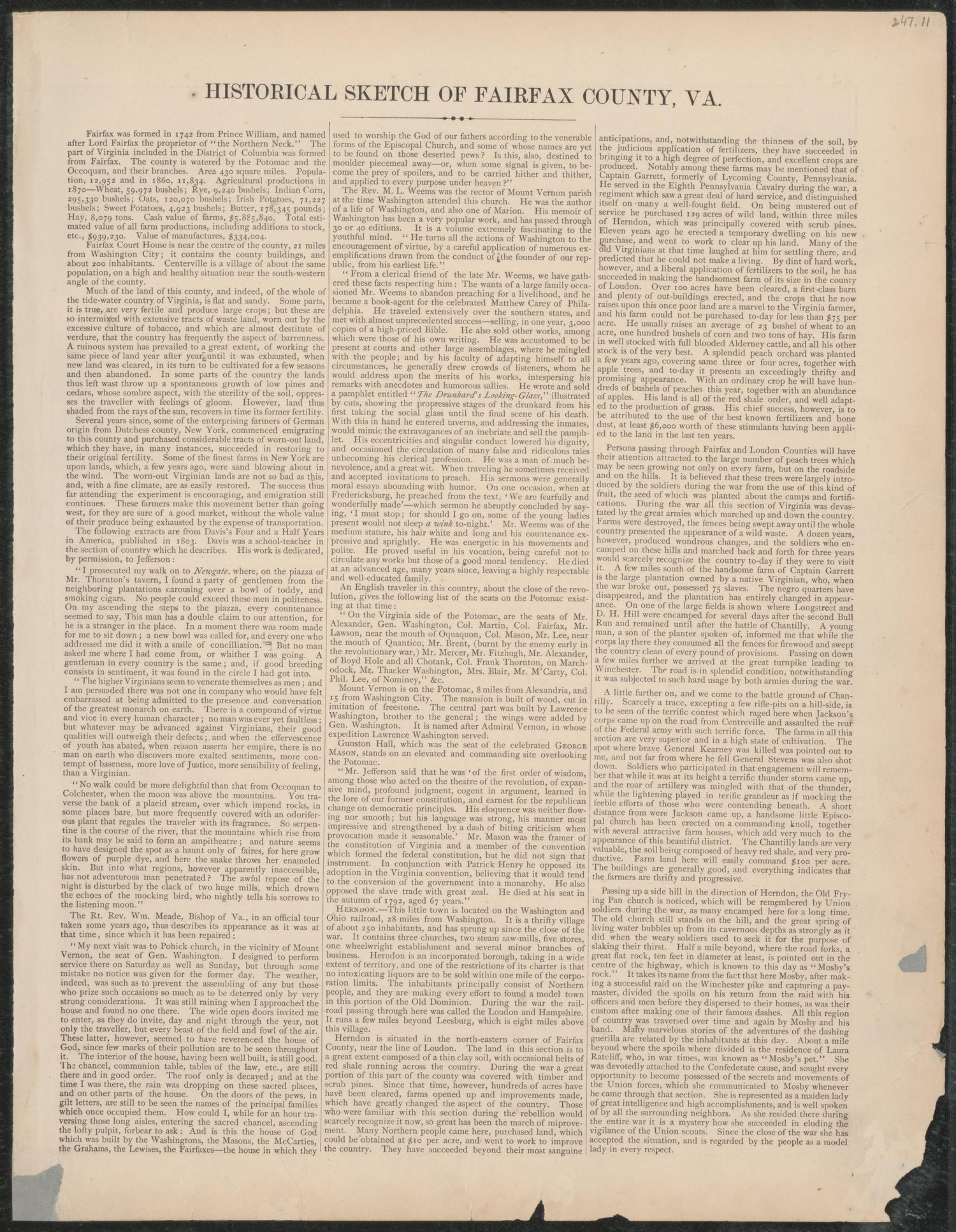Image 9 of Atlas of Fifteen Miles Around Washington, Including the Counties of Fairfax and Alexandria, Virginia (maps Only) from Atlas of Fifteen Miles Around Washington, Including the Counties of Fairfax and Alexandria, Virginia 1879 by Relic Map Company