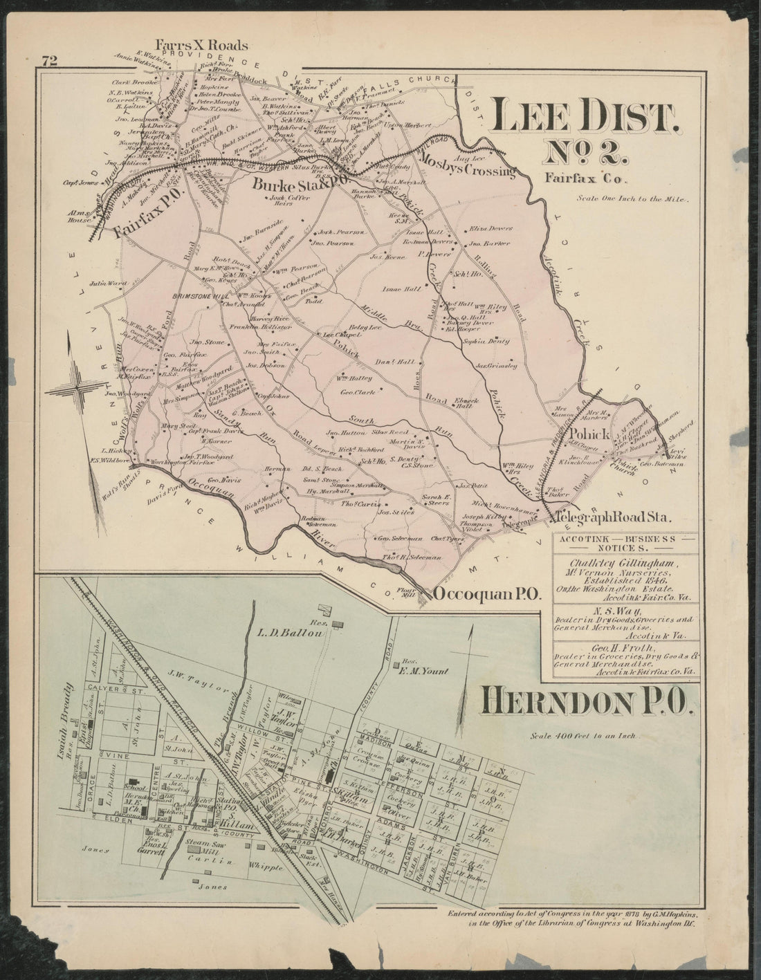 Image 49 of Atlas of Fifteen Miles Around Washington, Including the Counties of Fairfax and Alexandria, Virginia (maps Only) from Atlas of Fifteen Miles Around Washington, Including the Counties of Fairfax and Alexandria, Virginia 1879 by Relic Map Company