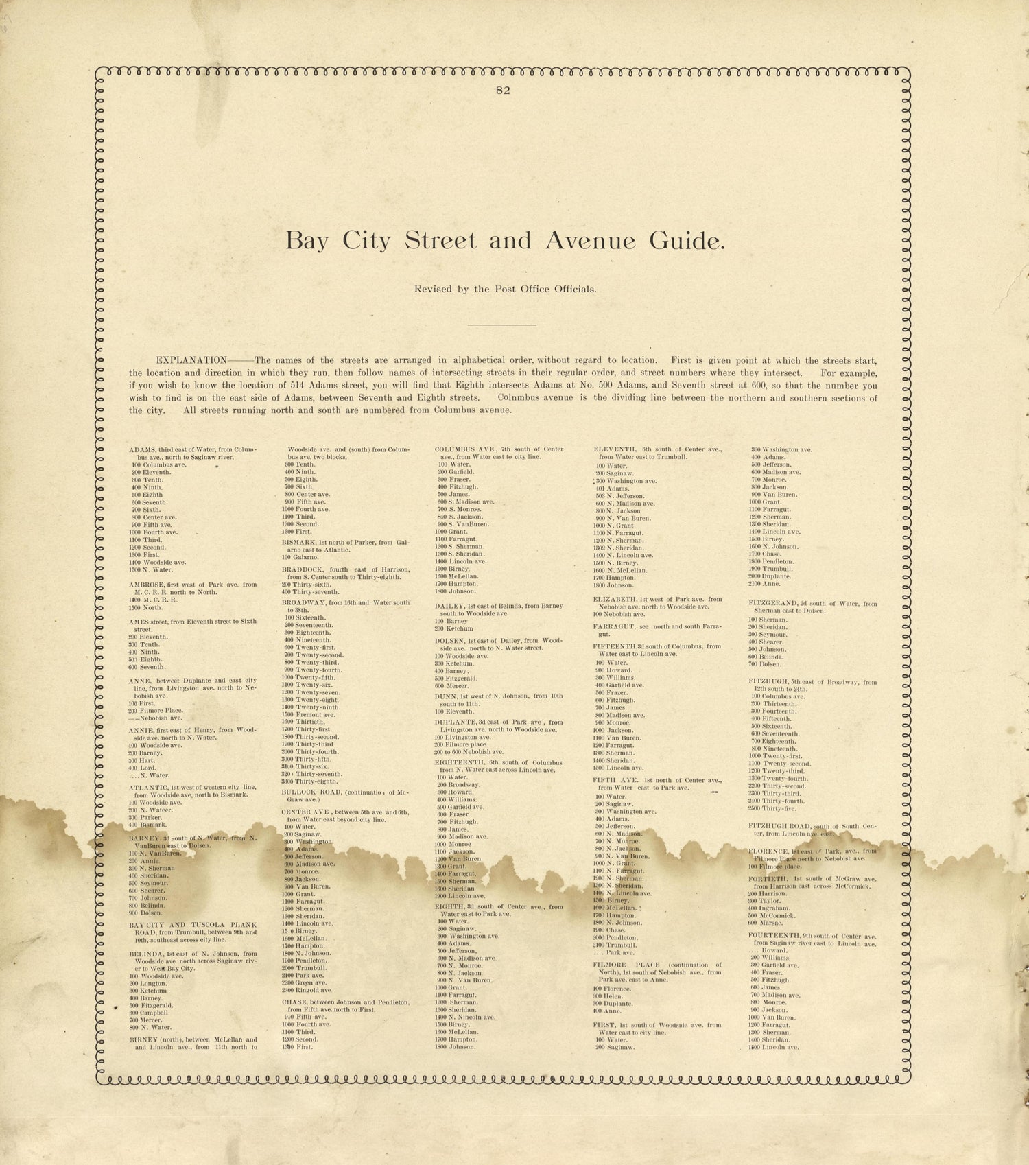 Bay City Street and Avenue Guide from the County of Bay, Michigan : Maps, History, Illustrations and Statistics 1896 by Relic Map Company