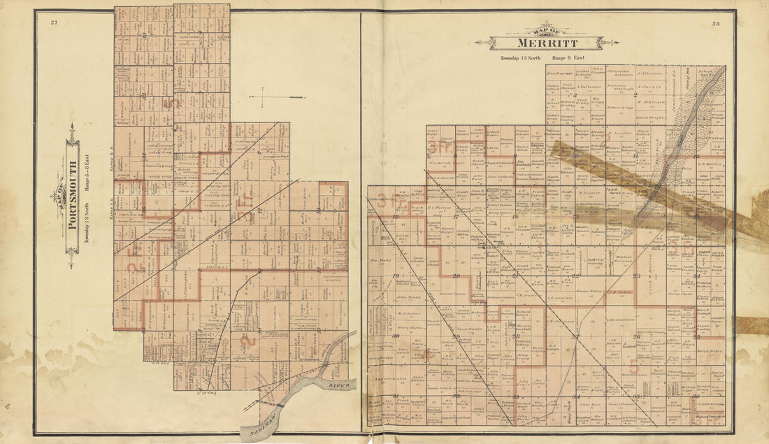 Portsmouth, Merritt from the County of Bay, Michigan : Maps, History, Illustrations and Statistics 1896 by Relic Map Company