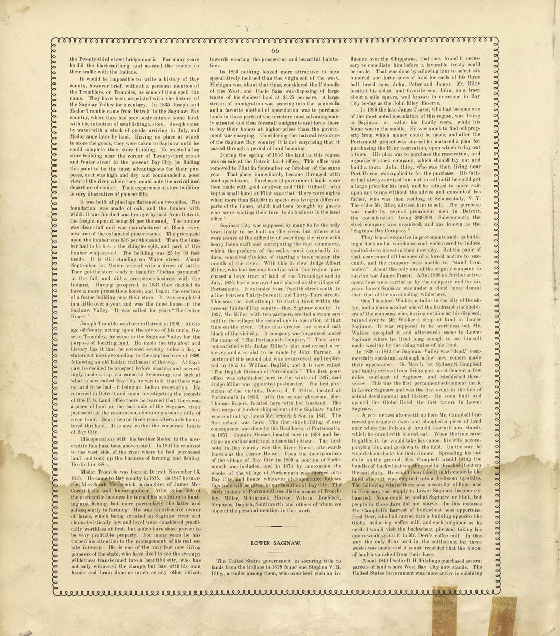 Bay County, Michigan - Continued from the County of Bay, Michigan : Maps, History, Illustrations and Statistics 1896 by Relic Map Company