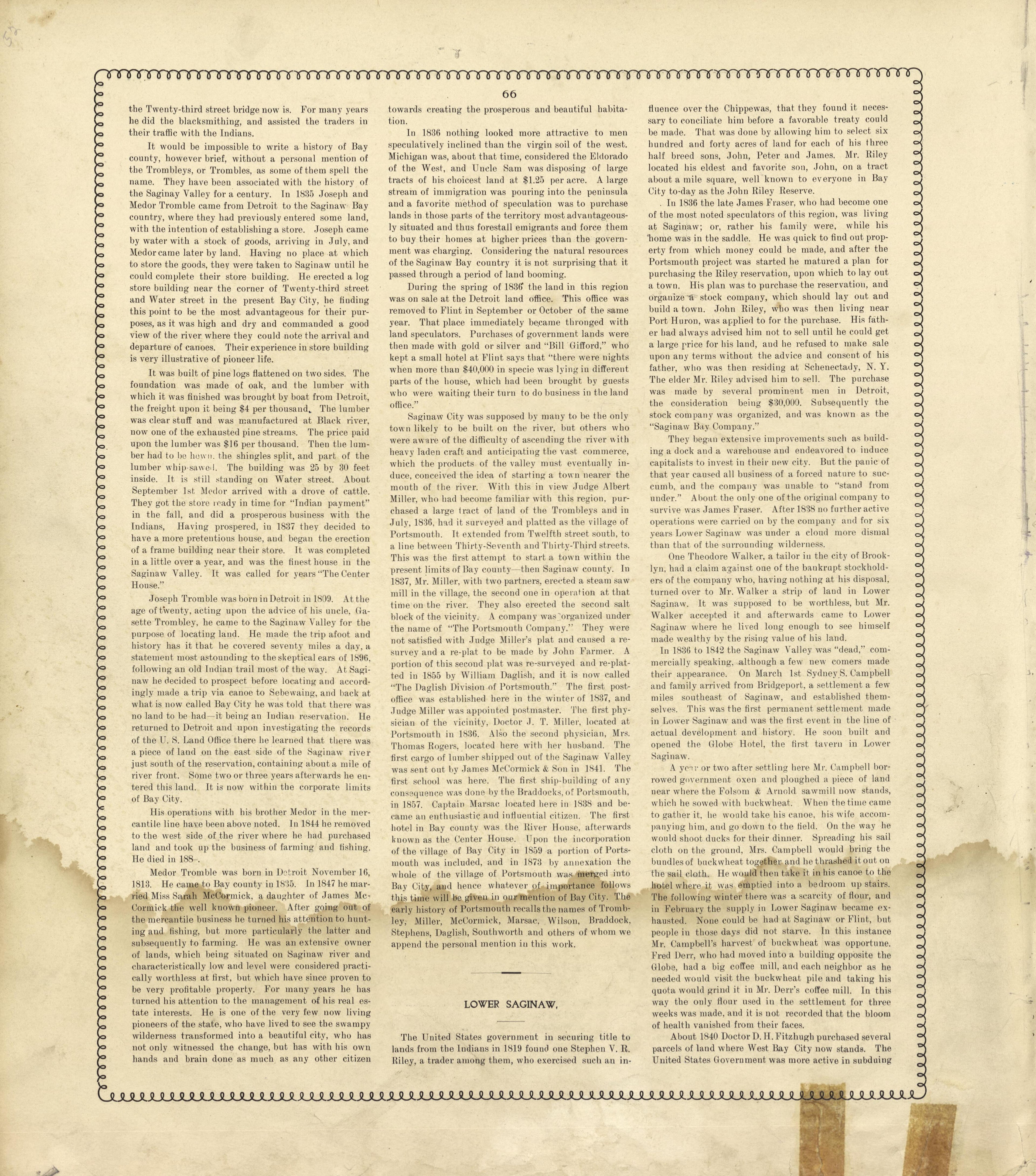 Bay County, Michigan - Continued from the County of Bay, Michigan : Maps, History, Illustrations and Statistics 1896 by Relic Map Company