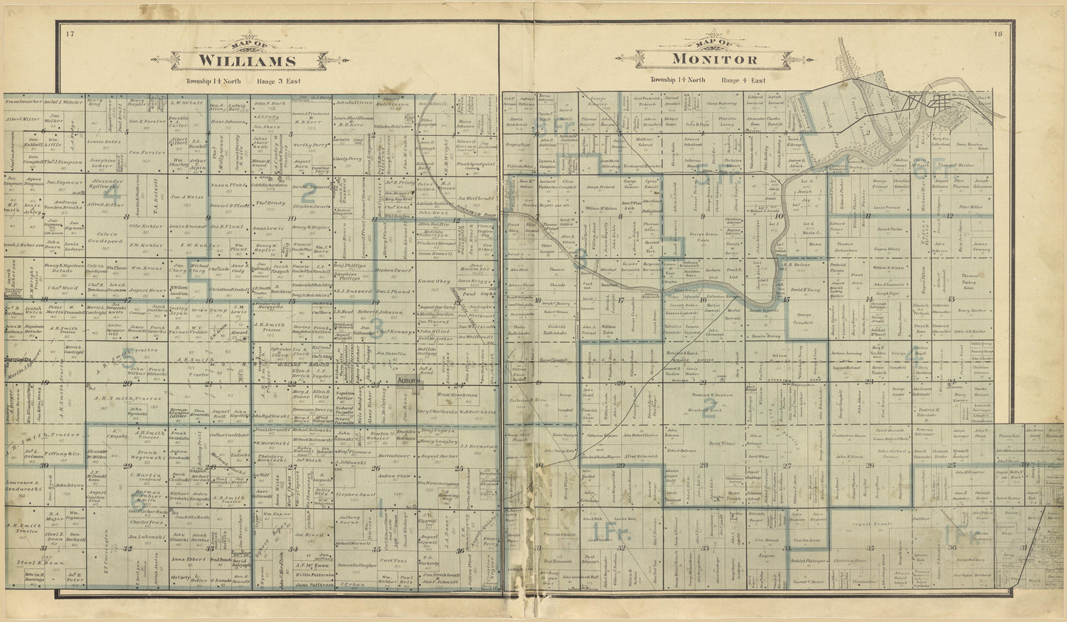 Williams, Monitor from the County of Bay, Michigan : Maps, History, Illustrations and Statistics 1896 by Relic Map Company
