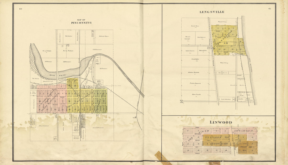 Map of Pinconning, Lengsville and Linwood from the County of Bay, Michigan : Maps, History, Illustrations and Statistics 1896 by Relic Map Company