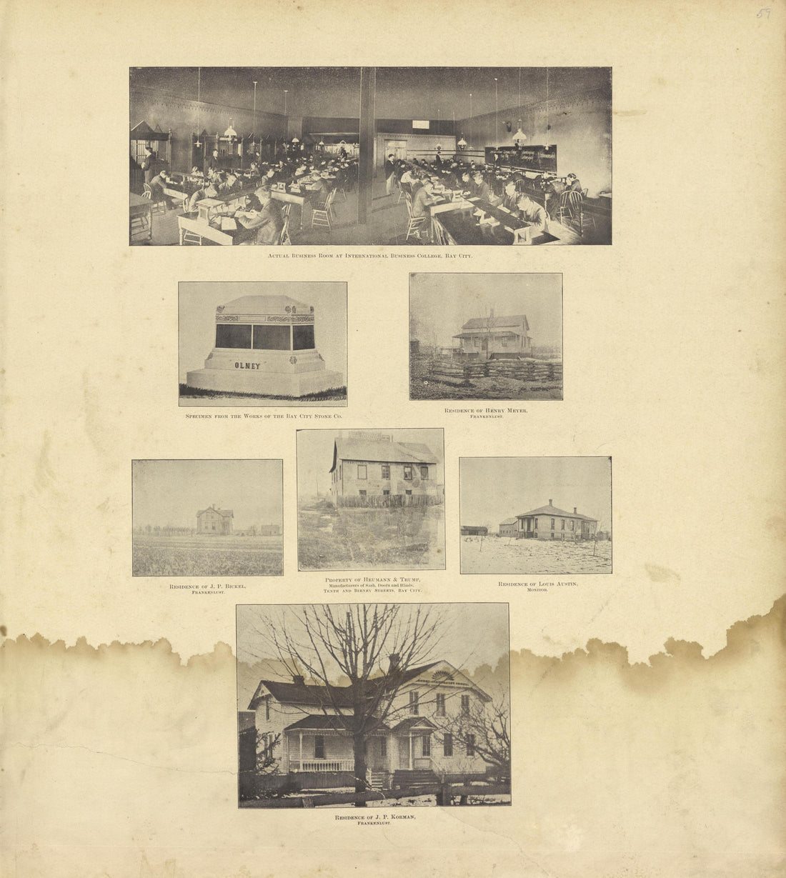 Residences and Businesses of Bay County from the County of Bay, Michigan : Maps, History, Illustrations and Statistics 1896 by Relic Map Company