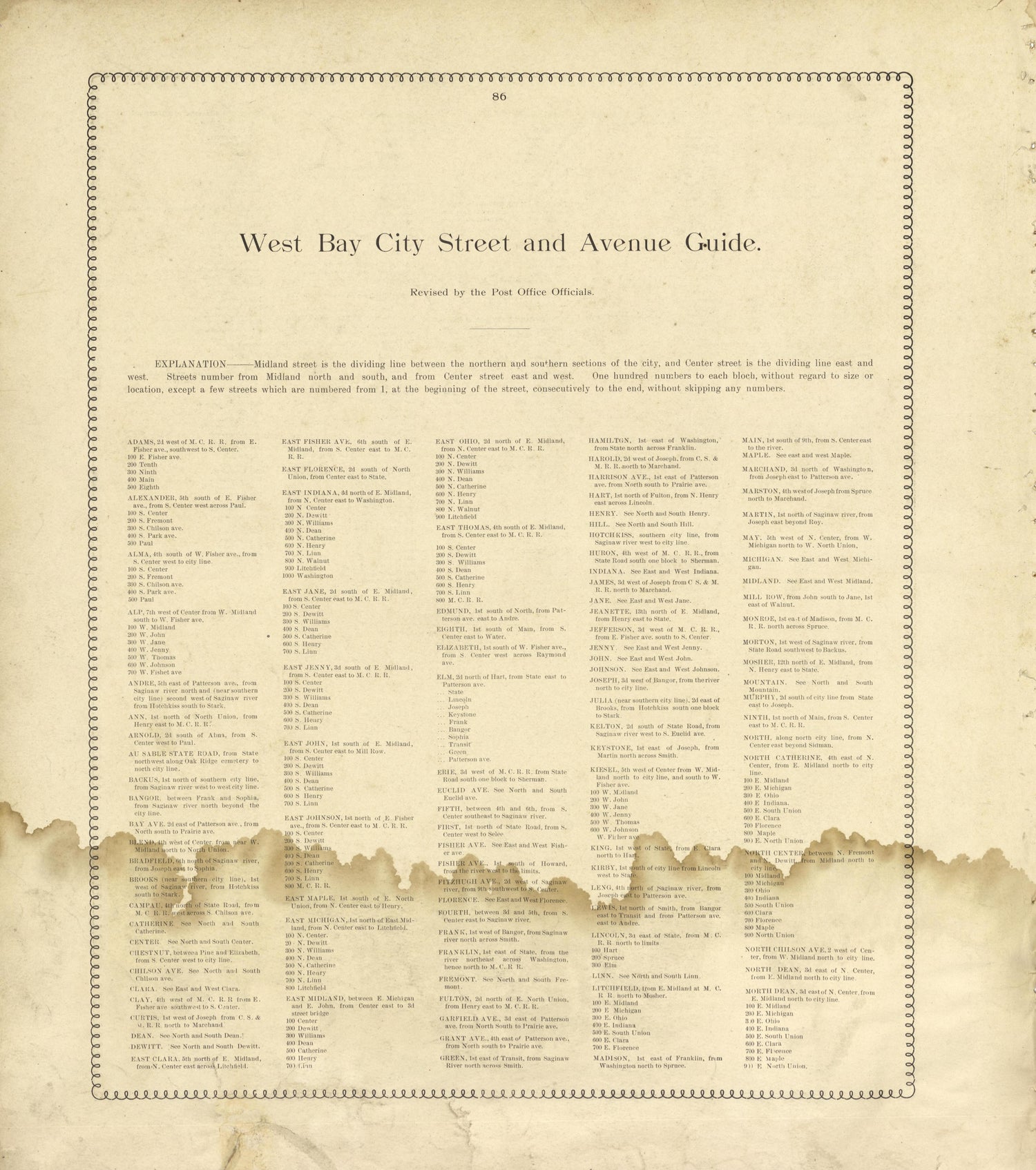 West Bay City Street and Avenue Guide from the County of Bay, Michigan : Maps, History, Illustrations and Statistics 1896 by Relic Map Company