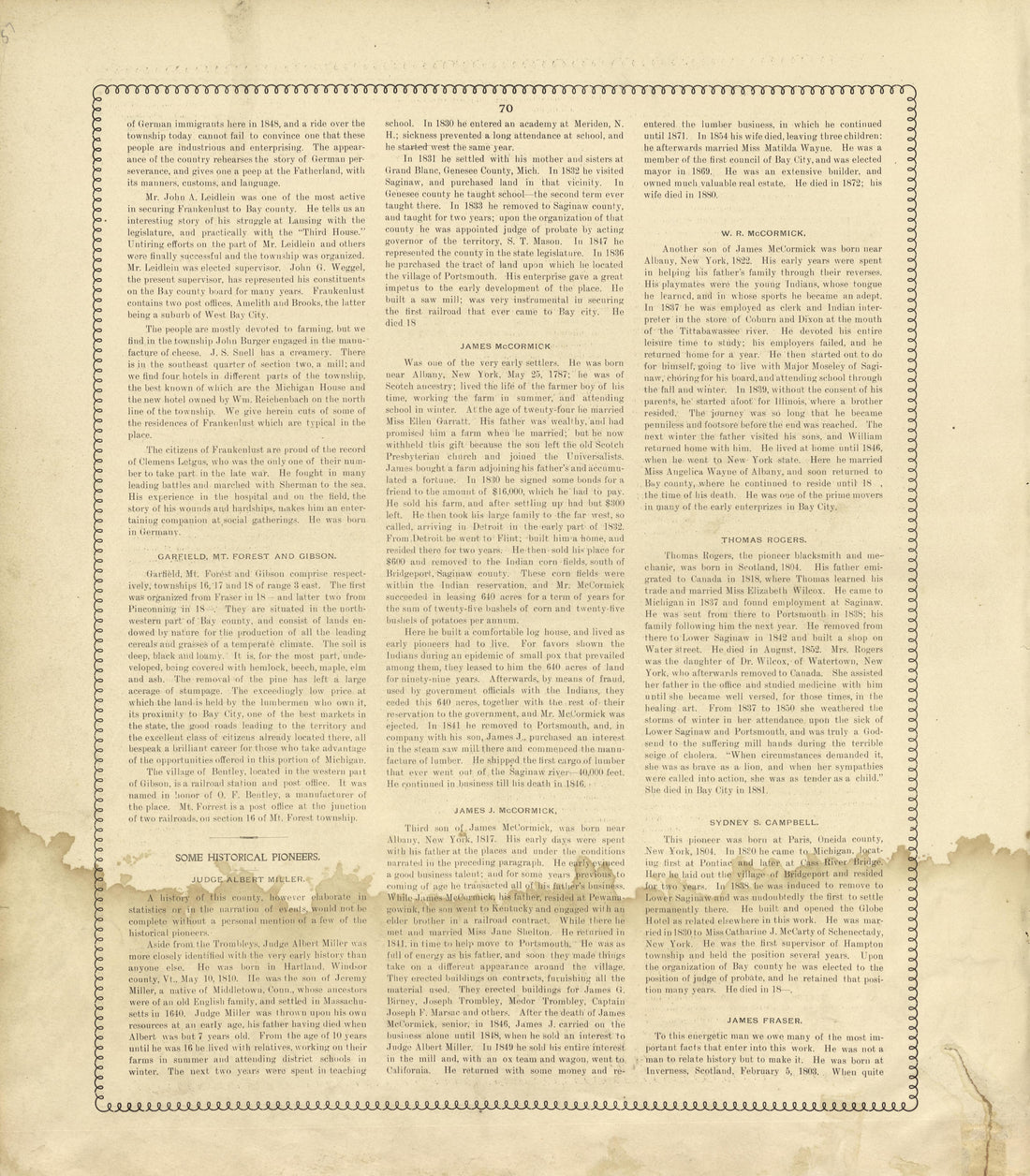 Bay County, Michigan - Continued from the County of Bay, Michigan : Maps, History, Illustrations and Statistics 1896 by Relic Map Company