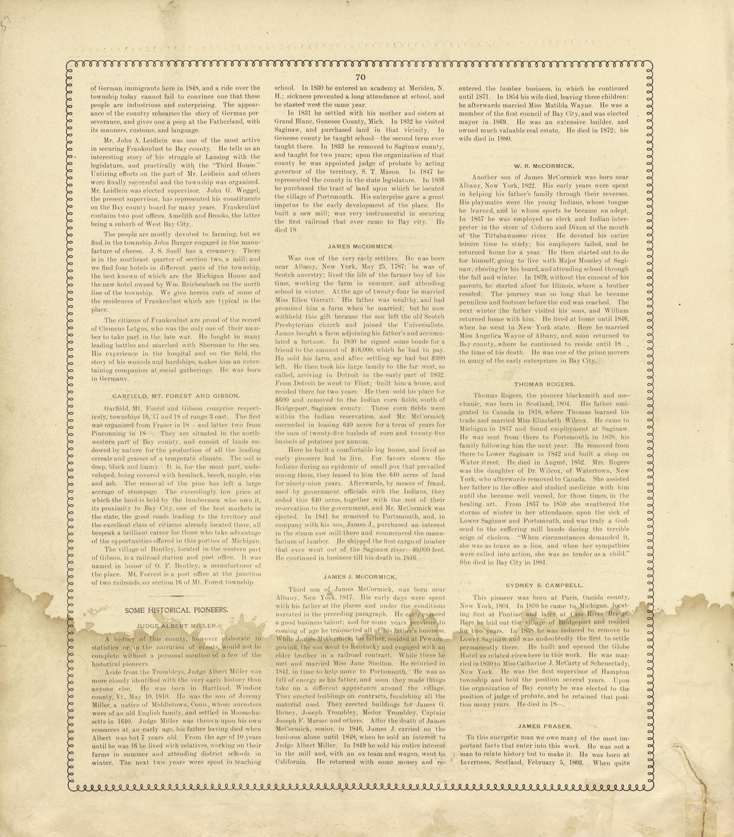 Bay County, Michigan - Continued from the County of Bay, Michigan : Maps, History, Illustrations and Statistics 1896 by Relic Map Company