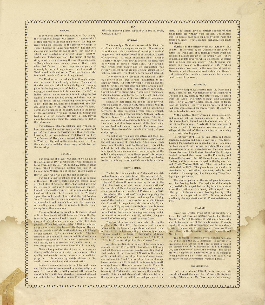 Bay County, Michigan - Continued from the County of Bay, Michigan : Maps, History, Illustrations and Statistics 1896 by Relic Map Company