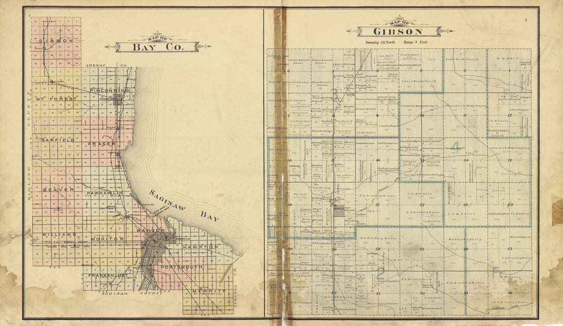Bay County, Gibson from the County of Bay, Michigan : Maps, History, Illustrations and Statistics 1896 by Relic Map Company