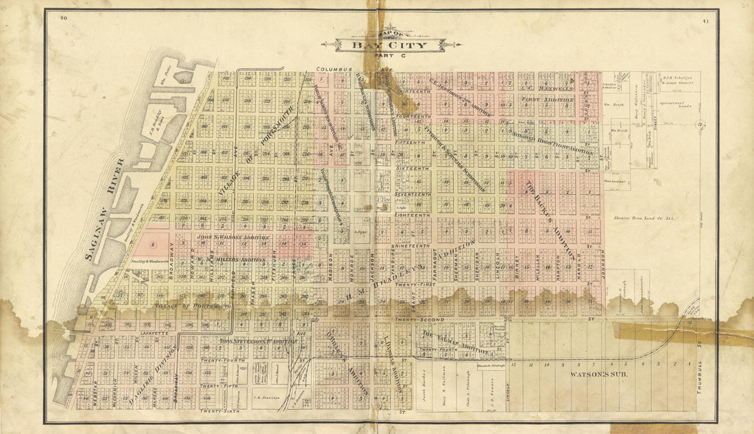 Bay City Part C from the County of Bay, Michigan : Maps, History, Illustrations and Statistics 1896 by Relic Map Company