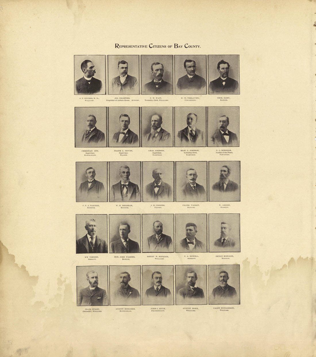 Representative Citizens of Bay County - Continued from the County of Bay, Michigan : Maps, History, Illustrations and Statistics 1896 by Relic Map Company