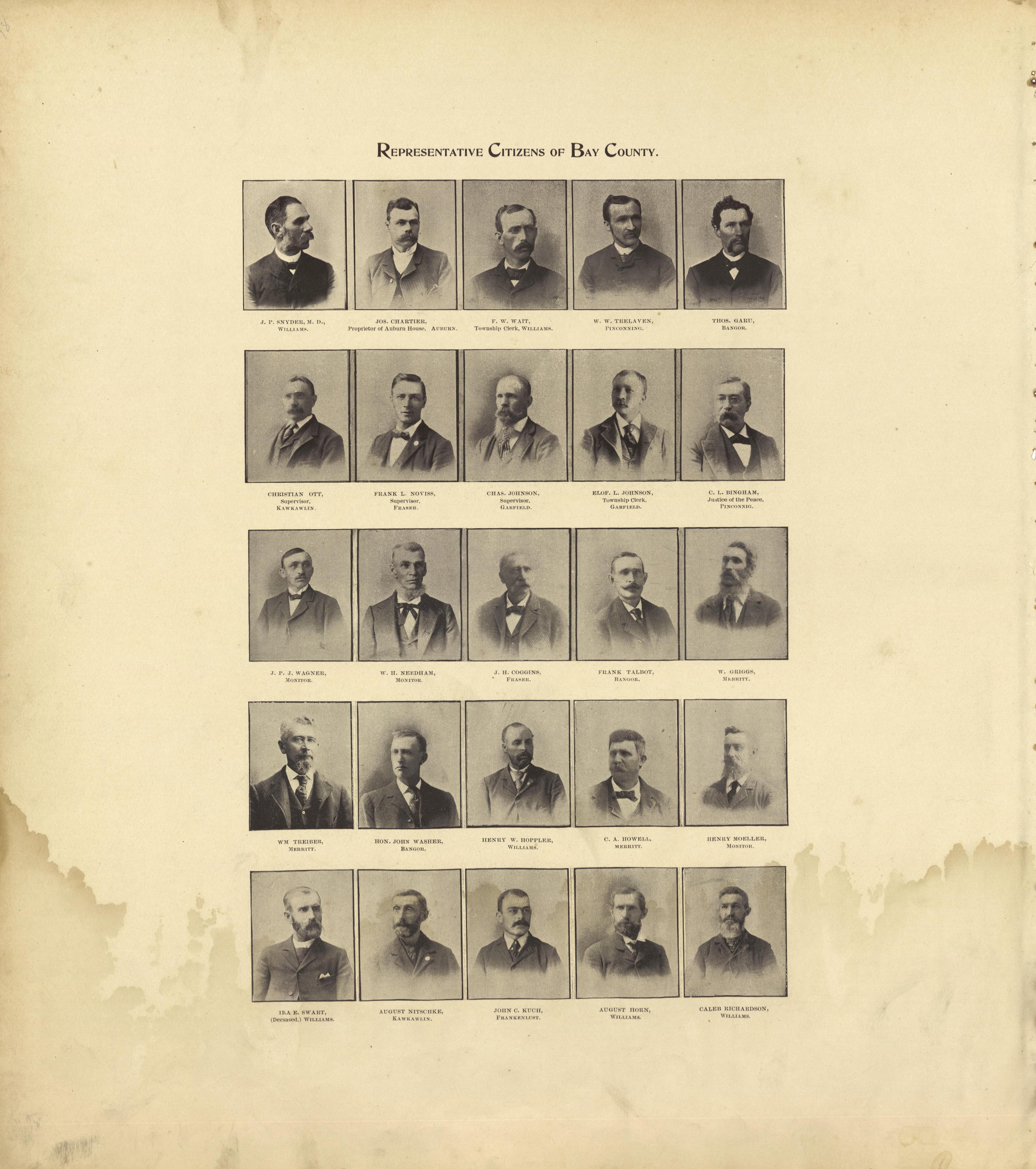 Representative Citizens of Bay County - Continued from the County of Bay, Michigan : Maps, History, Illustrations and Statistics 1896 by Relic Map Company