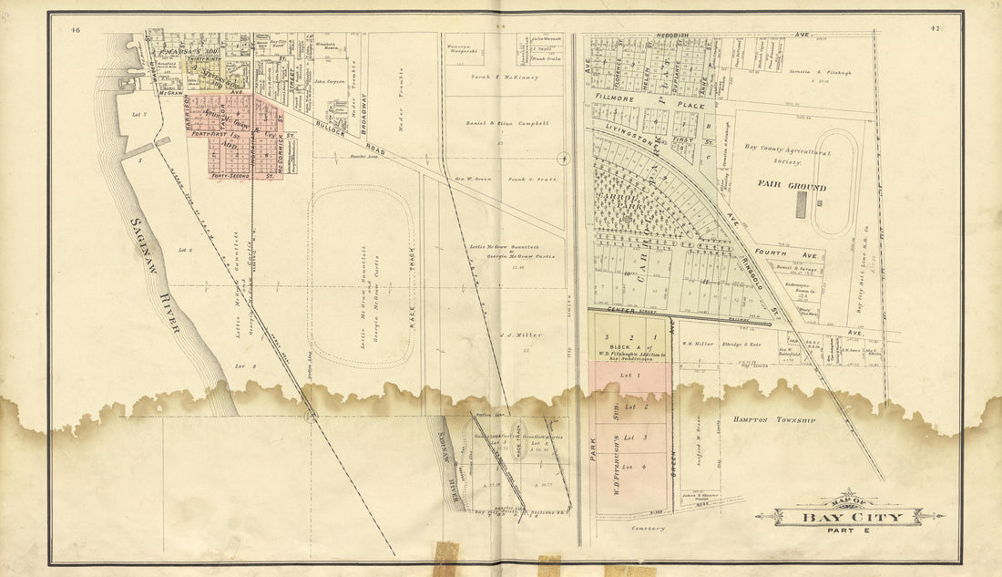 Bay City Part E from the County of Bay, Michigan : Maps, History, Illustrations and Statistics 1896 by Relic Map Company