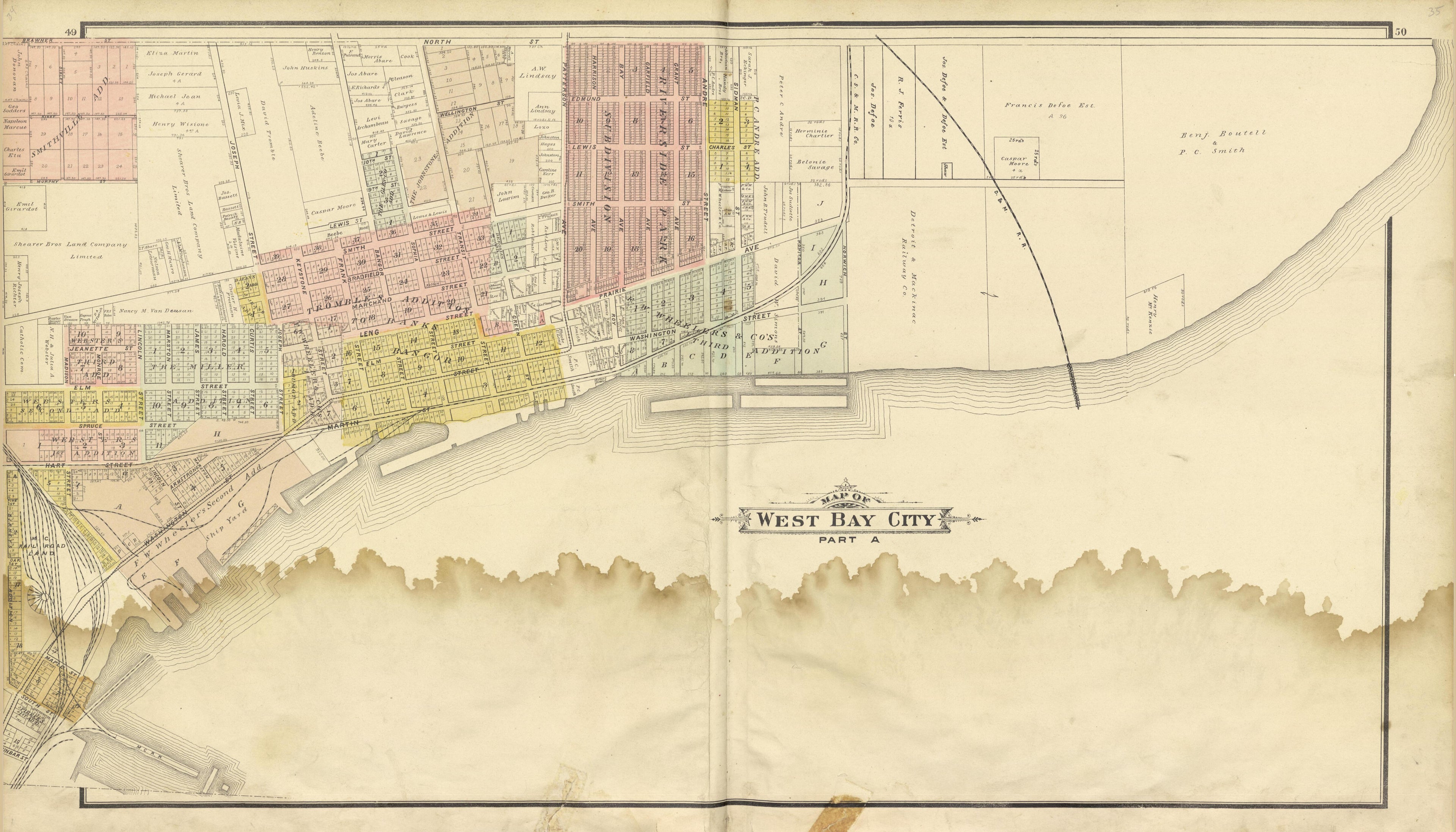 West Bay City Part a from the County of Bay, Michigan : Maps, History, Illustrations and Statistics 1896 by Relic Map Company