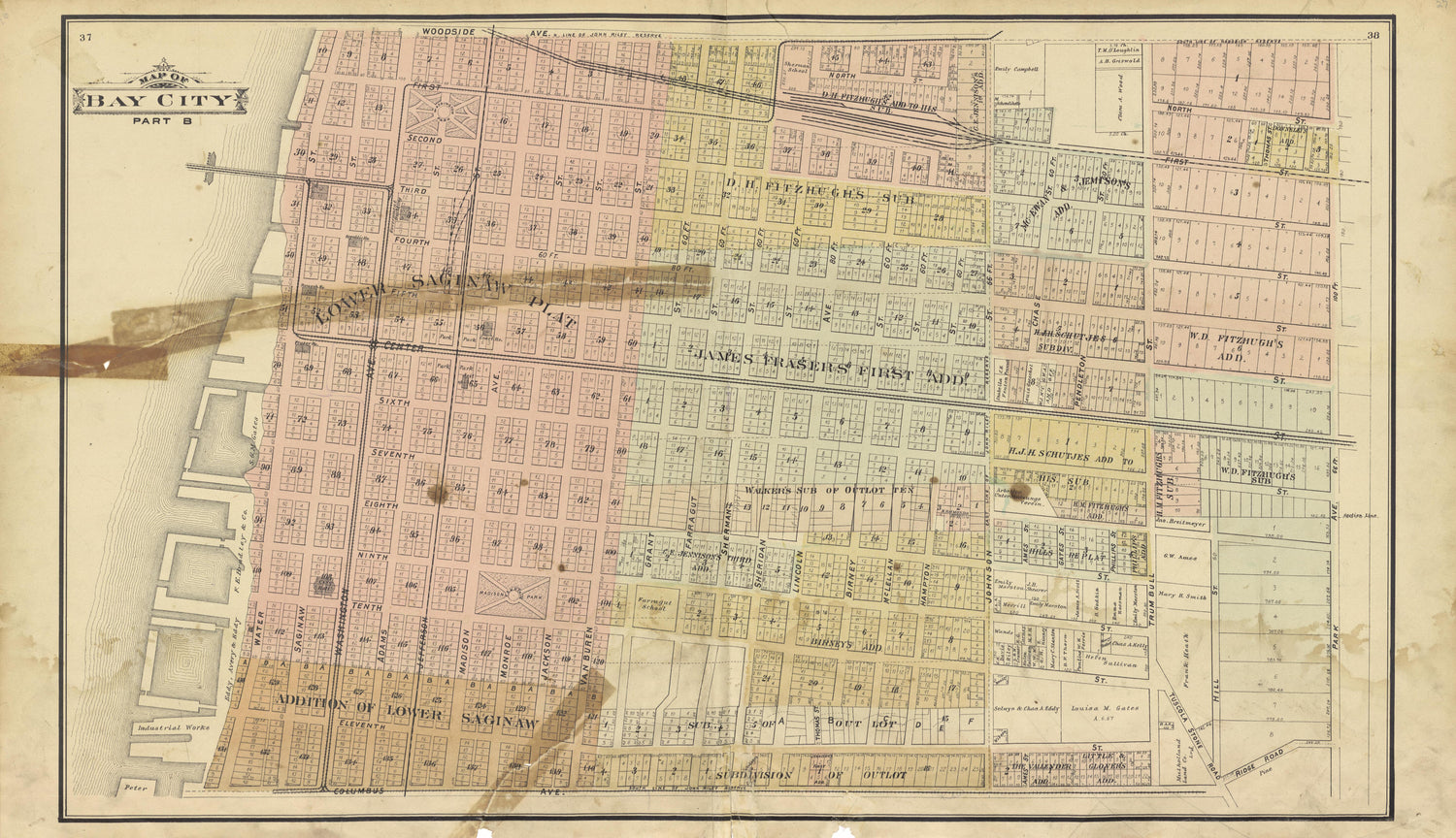 Bay City Part B from the County of Bay, Michigan : Maps, History, Illustrations and Statistics 1896 by Relic Map Company