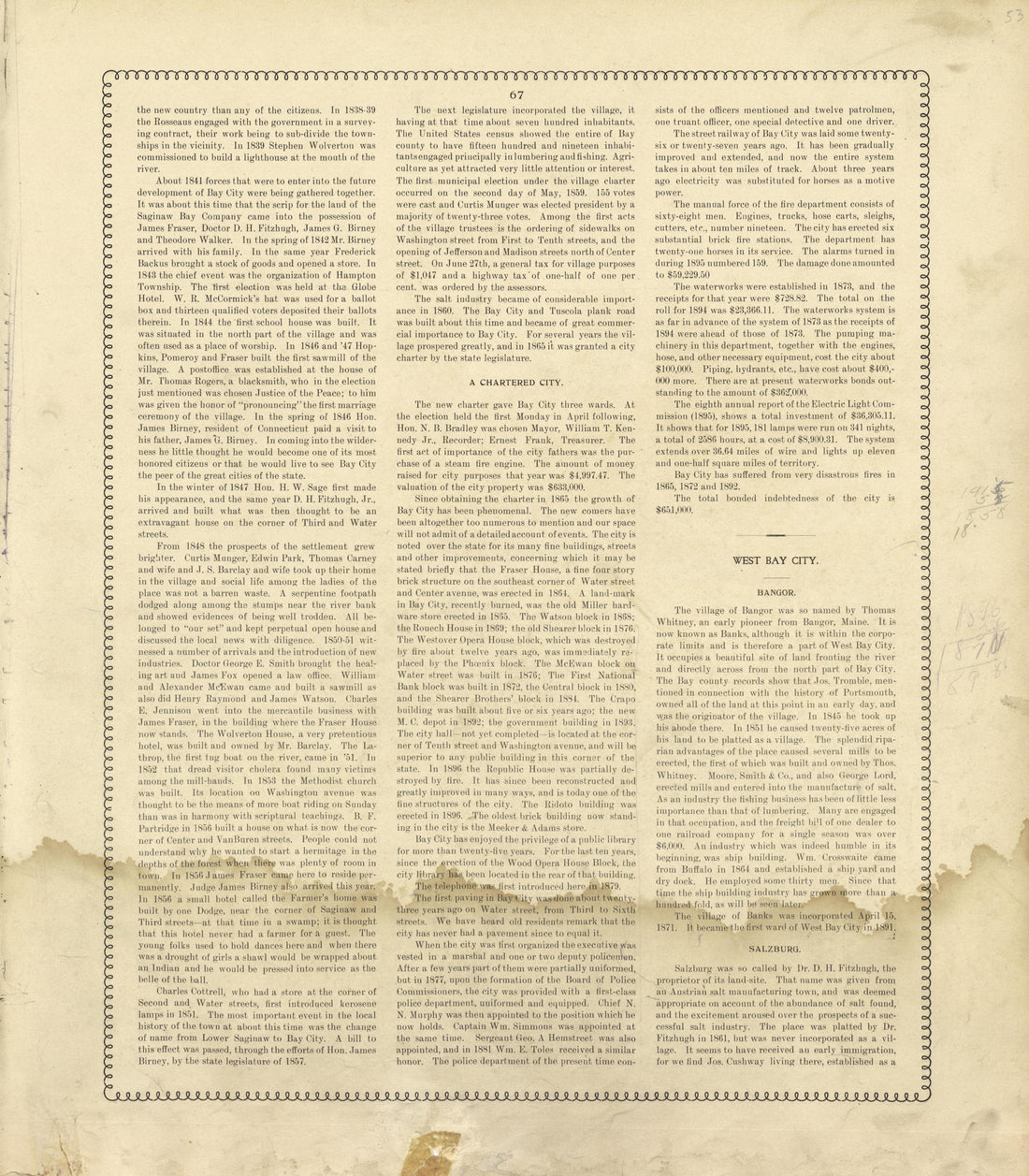 Bay County, Michigan - Continued from the County of Bay, Michigan : Maps, History, Illustrations and Statistics 1896 by Relic Map Company