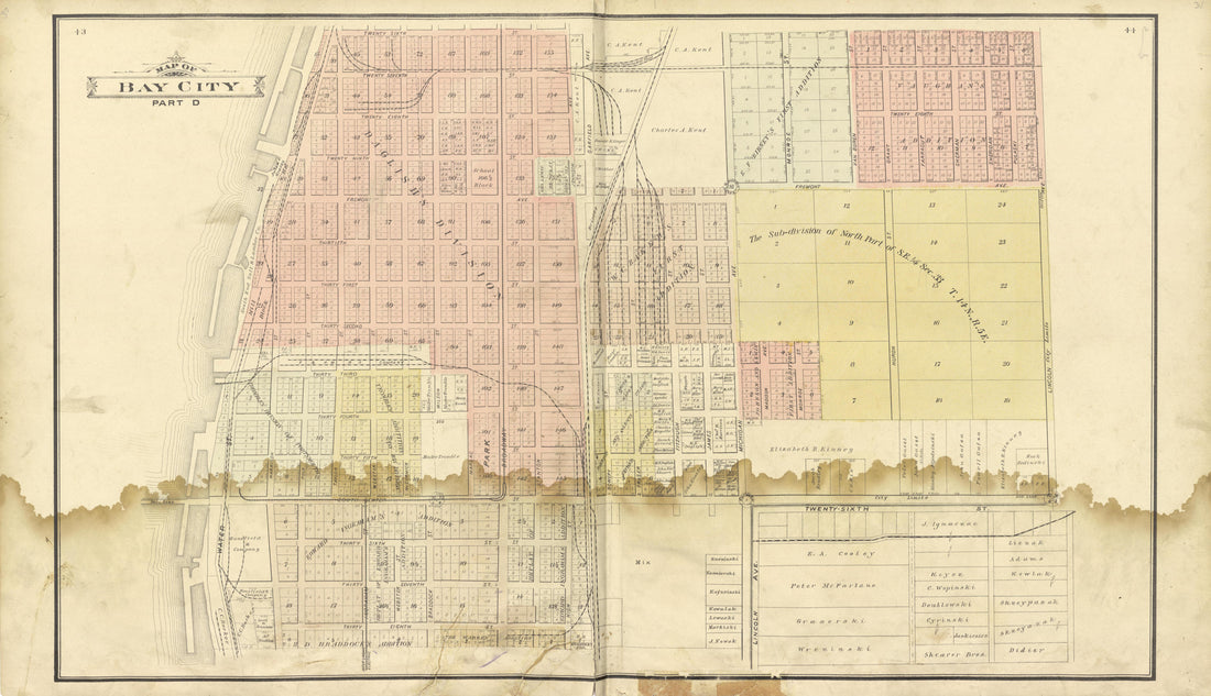 Bay City Part D from the County of Bay, Michigan : Maps, History, Illustrations and Statistics 1896 by Relic Map Company